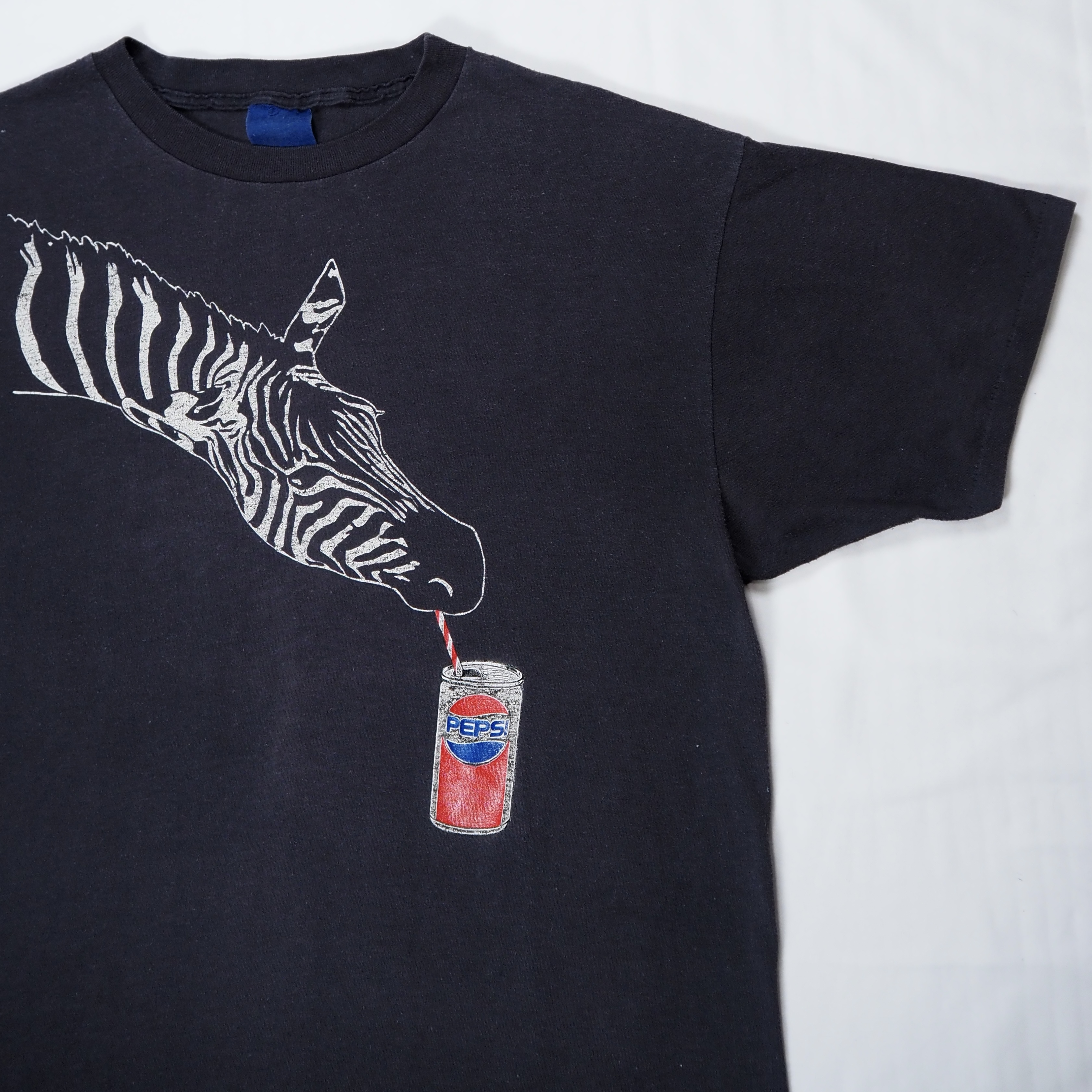 80’s-90’s ペプシTシャツ ゼブラ M~L程度 ブラック の画像 7