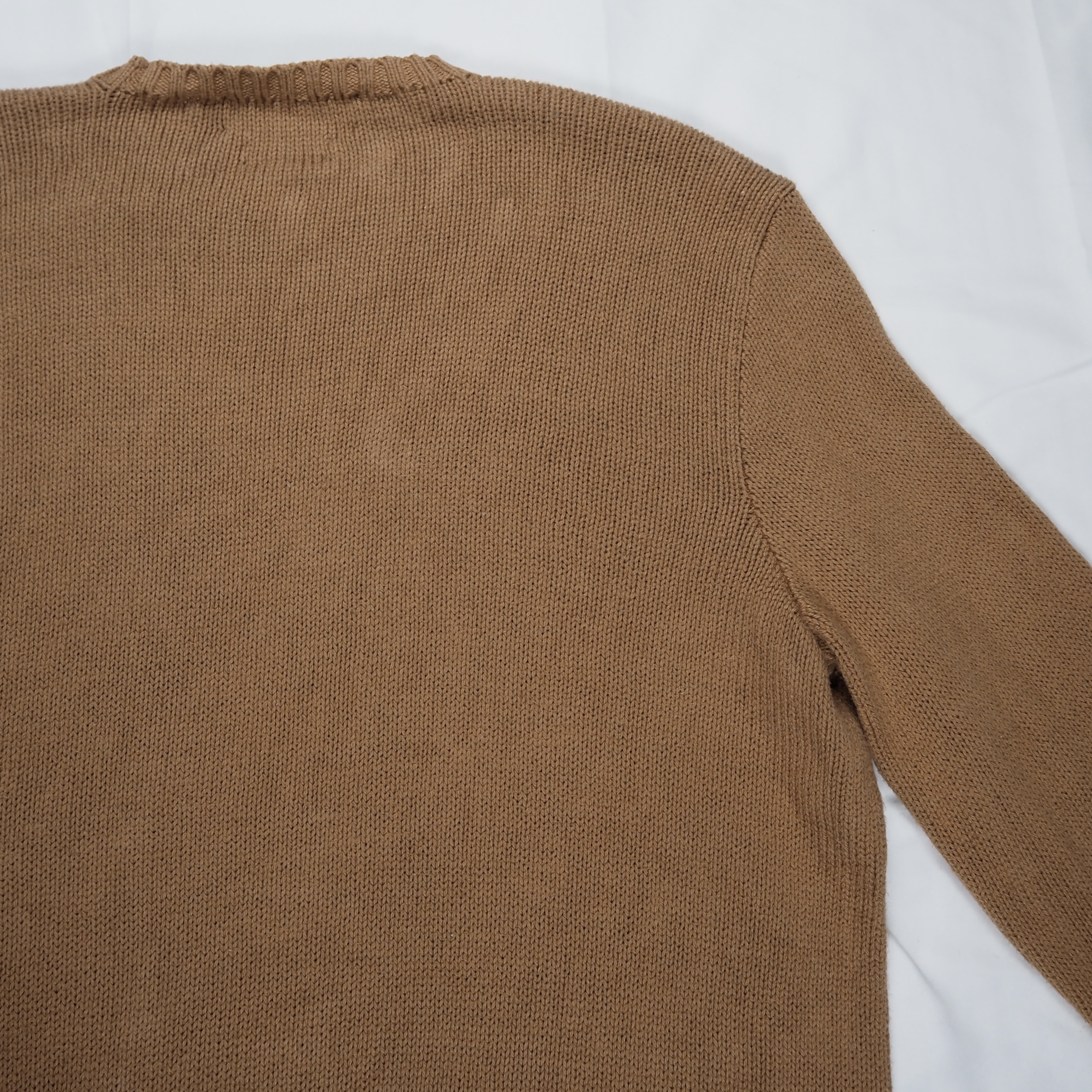 90’s Ralph Lauren ワンポイントコットンニット ブラウン Mサイズ の画像 12