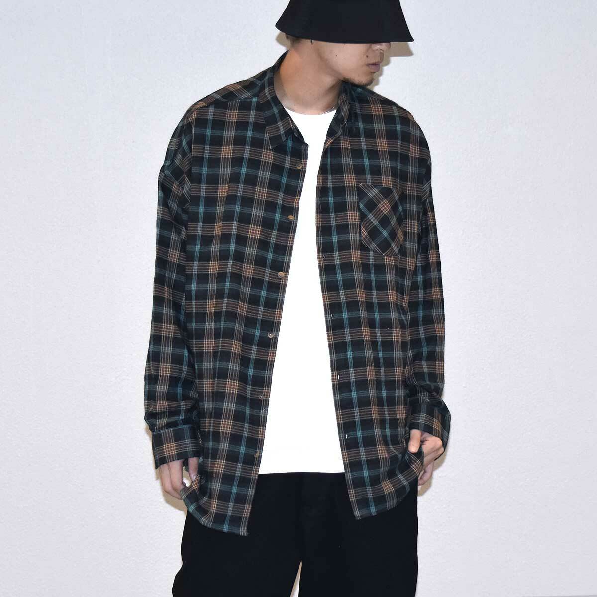 Cray Tokyo クレイ トウキョウ Oversize Check Shirt Green ギンガムチェック柄 シャツ グリーン オーバーサイズ ストリート 長袖 Blkid Cray Tokyo クレイ トウキョウ Oversize Check Shirt Green ギンガムチェック柄 シャツ グリーン オーバーサイズ ストリート 長袖 Blkid