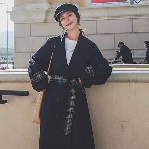 純正お買い得 アウター トレンチコート ロングコート チェック柄 レトロ バイカラー かわいい 大人可愛い アウトレット公式店 Ssl Daikyogo Or Jp