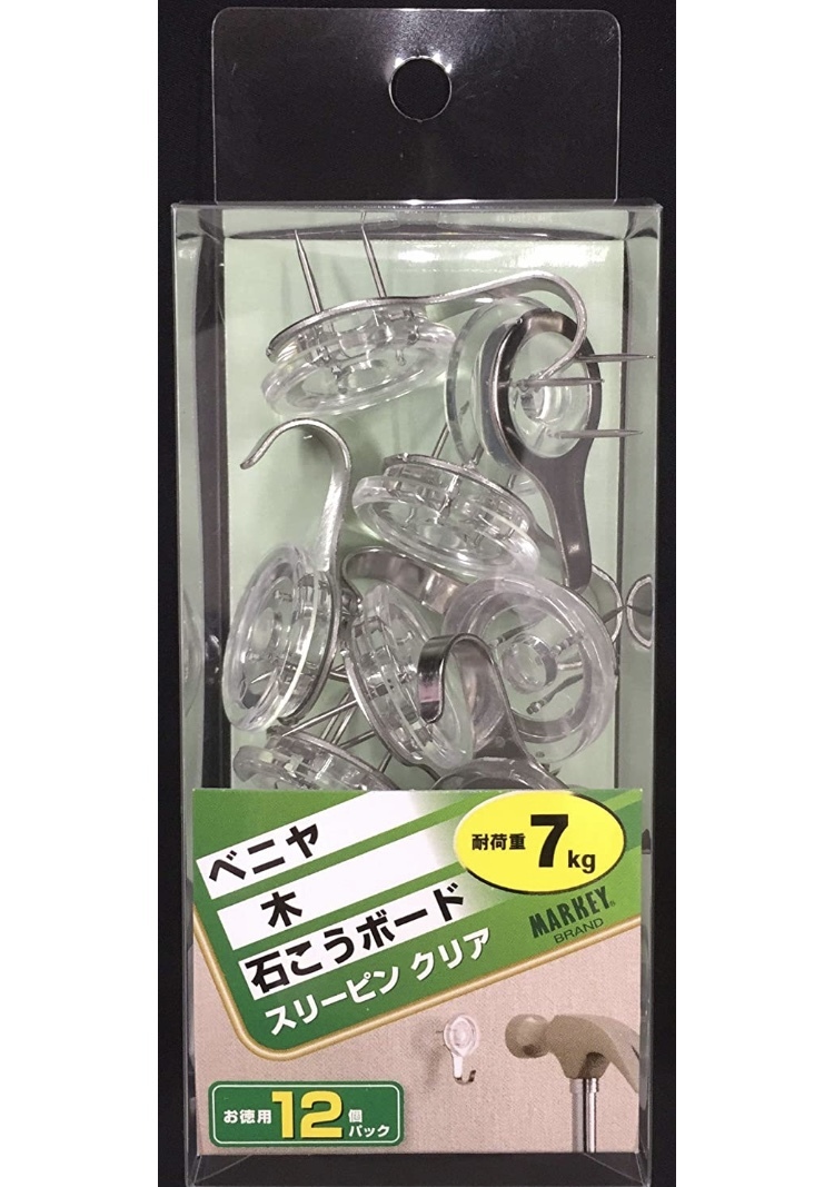 大一鋼業 Markey 石膏ボード ベニヤ 木用フック スリーピン フック クリア お徳用 12個入り 耐荷重 7kg Th C2 ベッレ ドンネ 大一鋼業 Markey 石膏ボード ベニヤ 木用フック スリーピン フック クリア お徳用 12個入り 耐荷重 7kg Th C2 ベッレ ドンネ