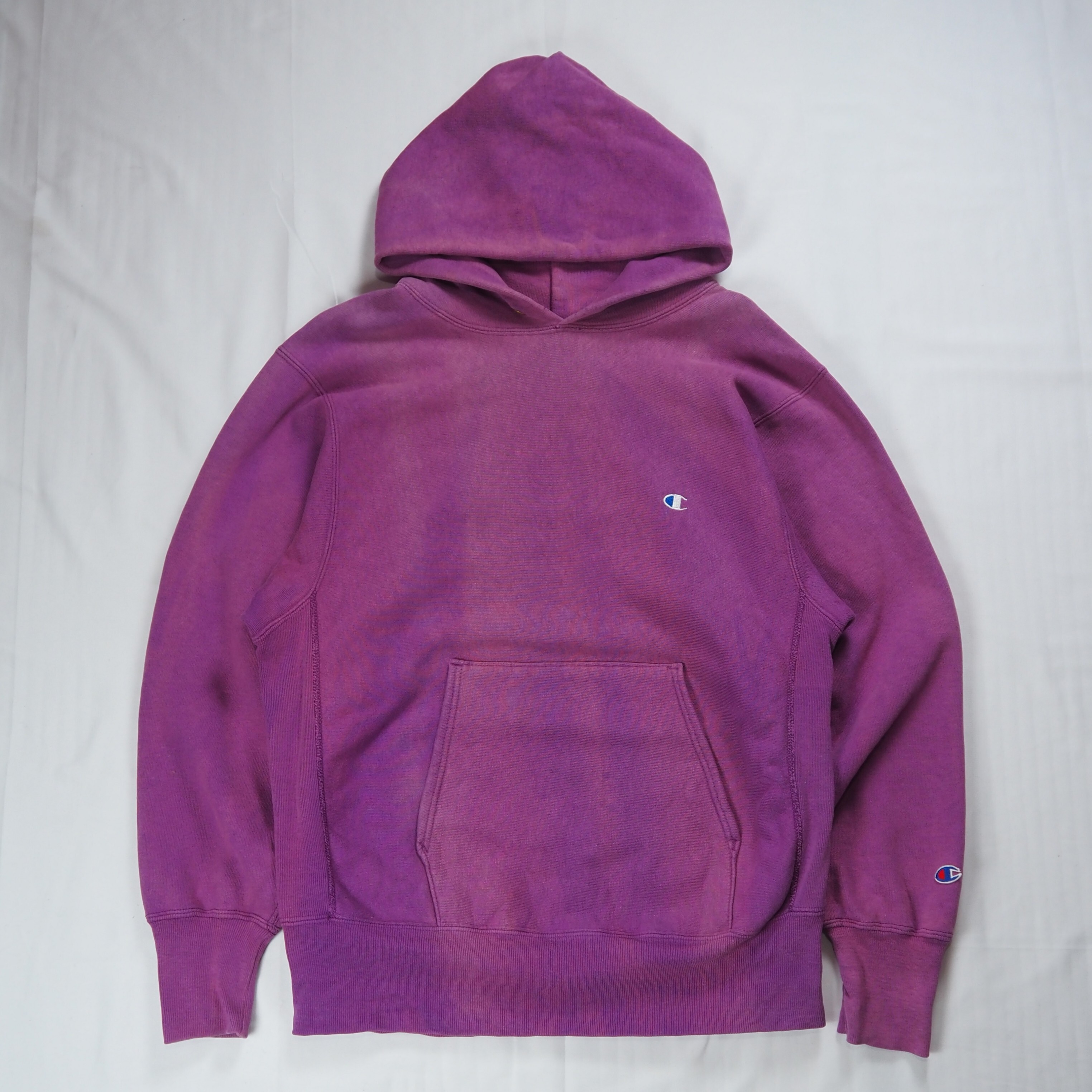 【9/23 20:00入荷】90's Champion リバースフーディ フェード パープル Mサイズ の画像 2
