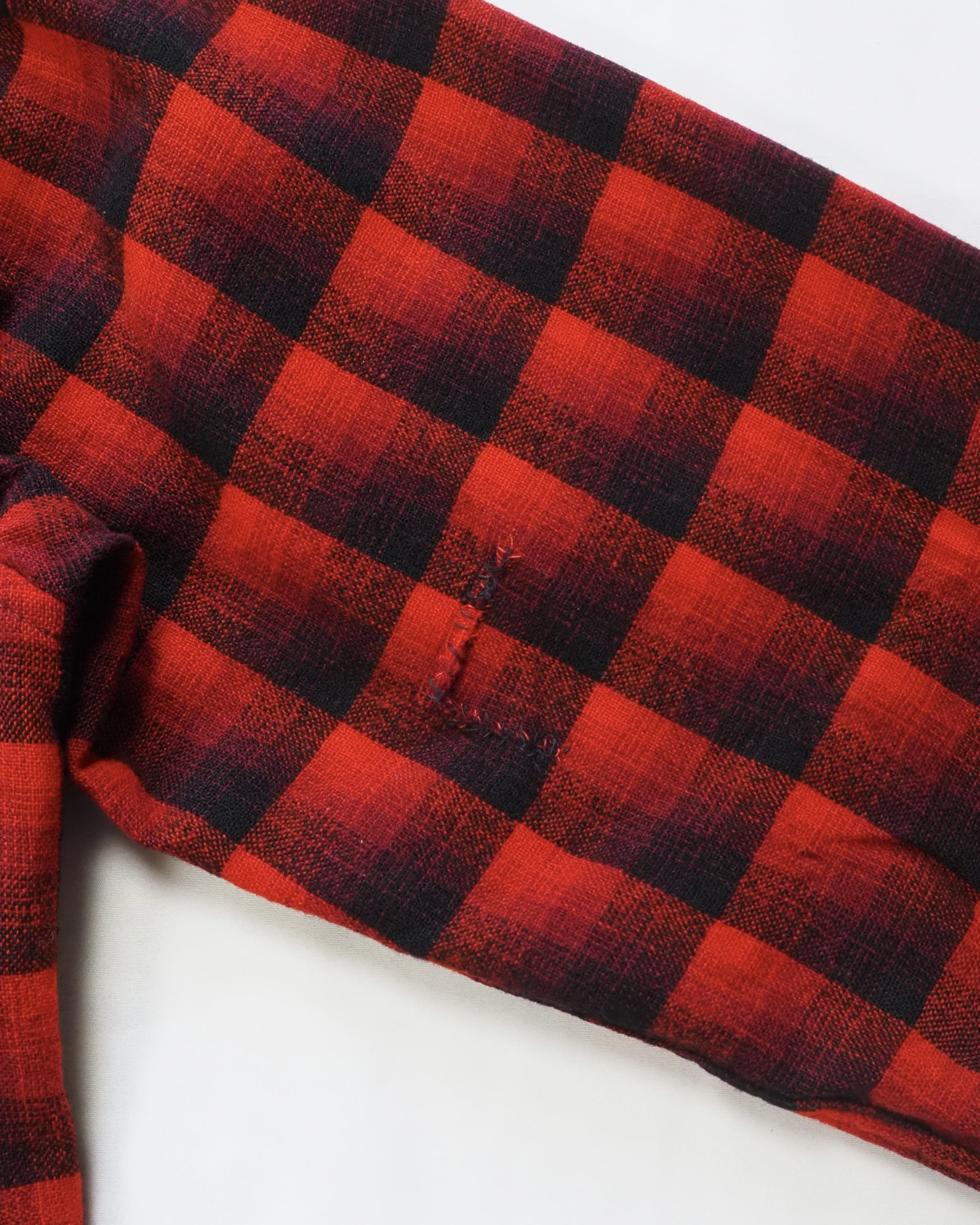 【VCM入荷】50’s Pendleton ウールシャツ オンブレチェック レッド×ブラック の画像 10