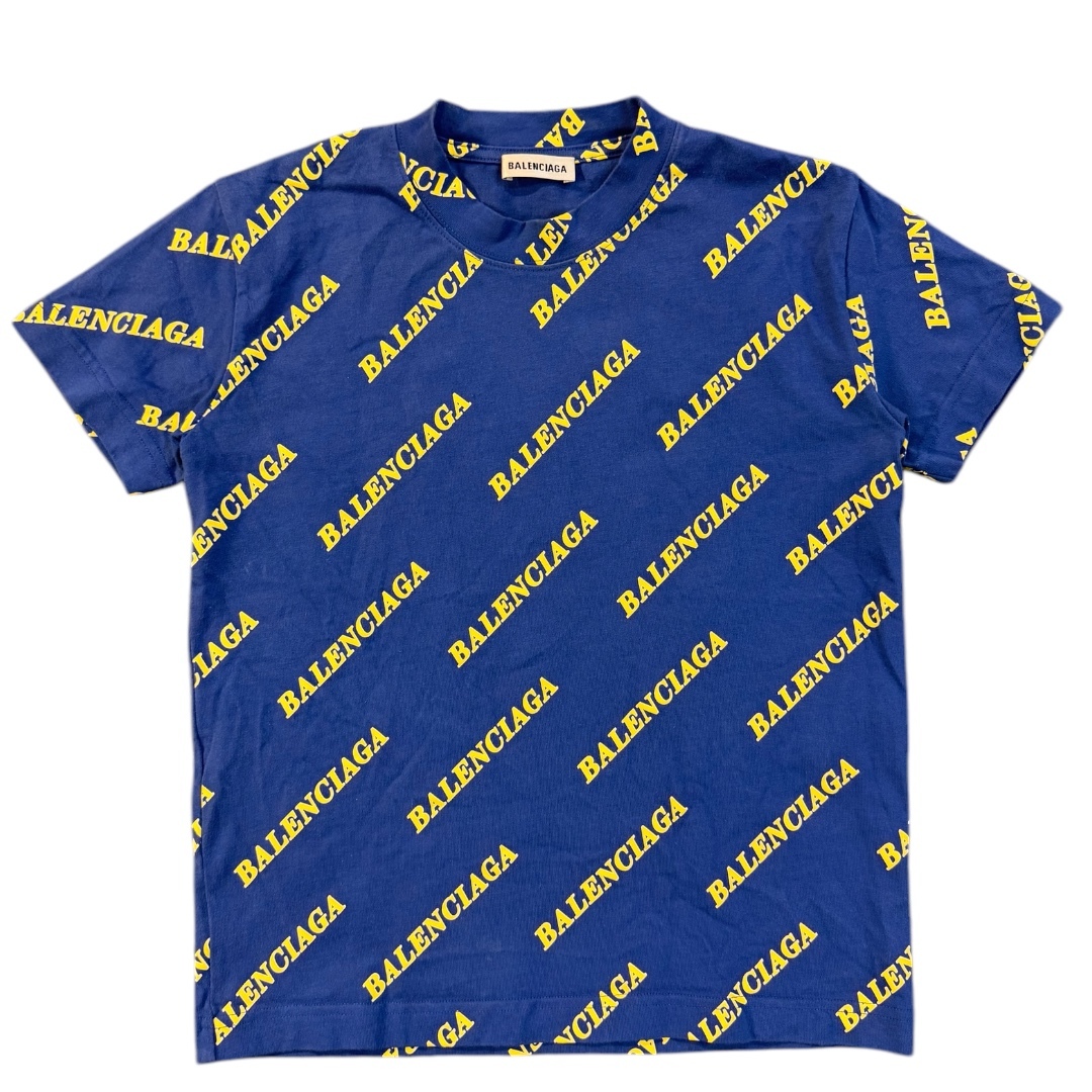 【BALENCIAGA】バレンシアガ 612964 TIV64 オールオーバーロゴTシャツ XS