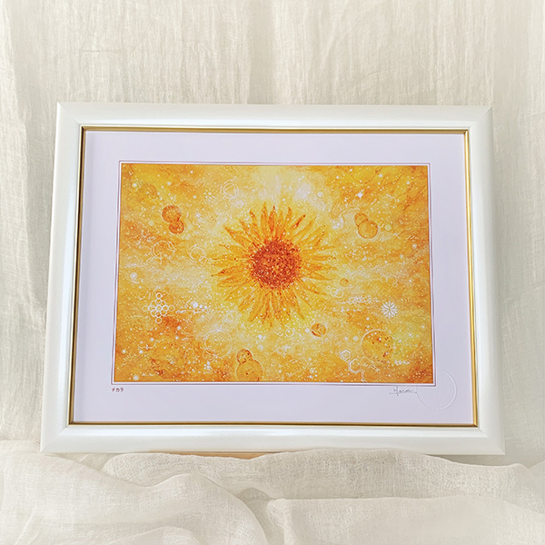風水画 ヒーリングアート ひまわりの花 絵画 チカラ 太子額 ヒーリングアート販売 Hym Planet