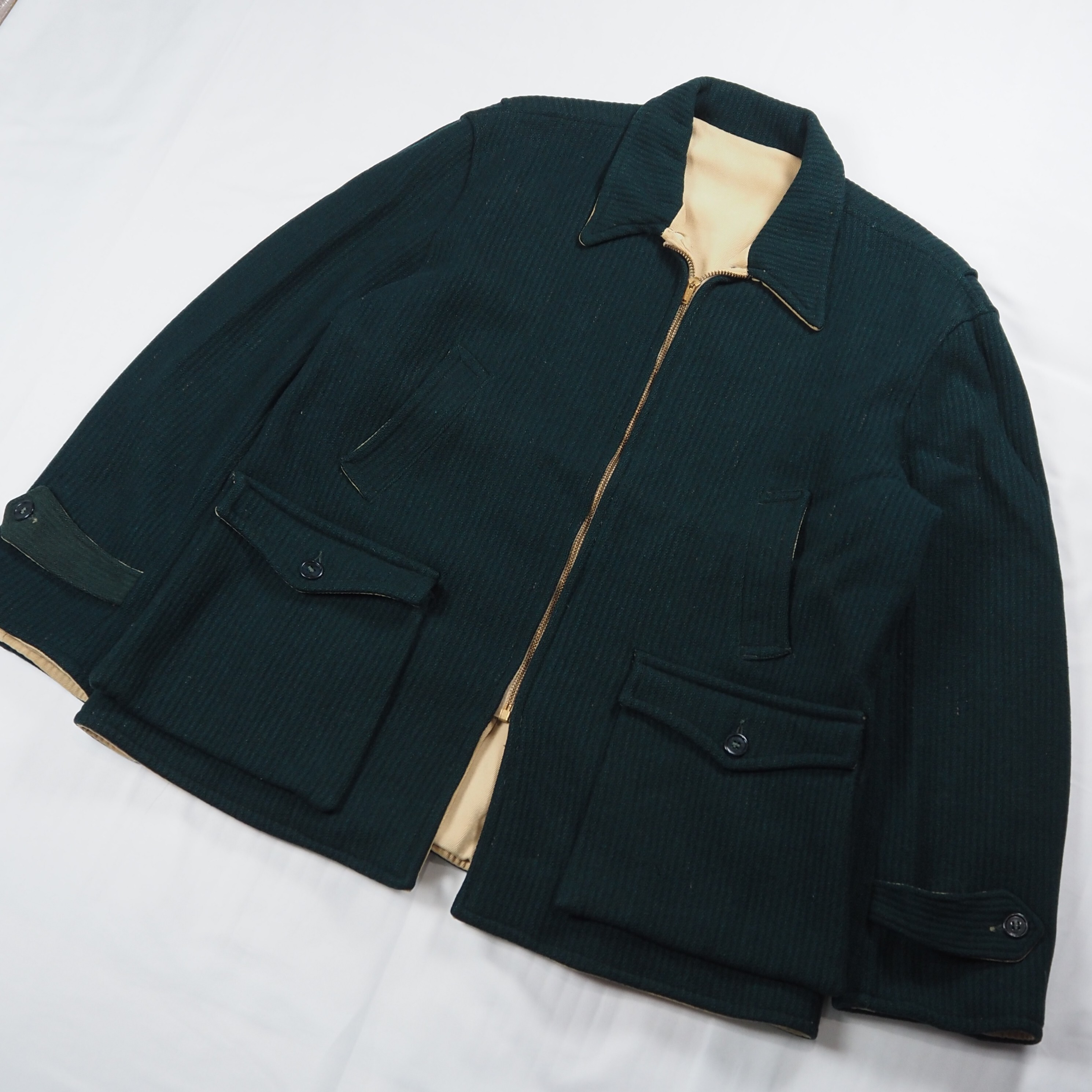 【9/23 20:00入荷】40's ウールジャケット リバーシブル グリーン の画像 2