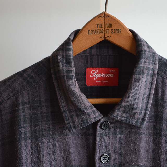 SUPREME シュプリーム チェック ネルシャツ 台襟なし マチ付き SMALL | NY OLDIES