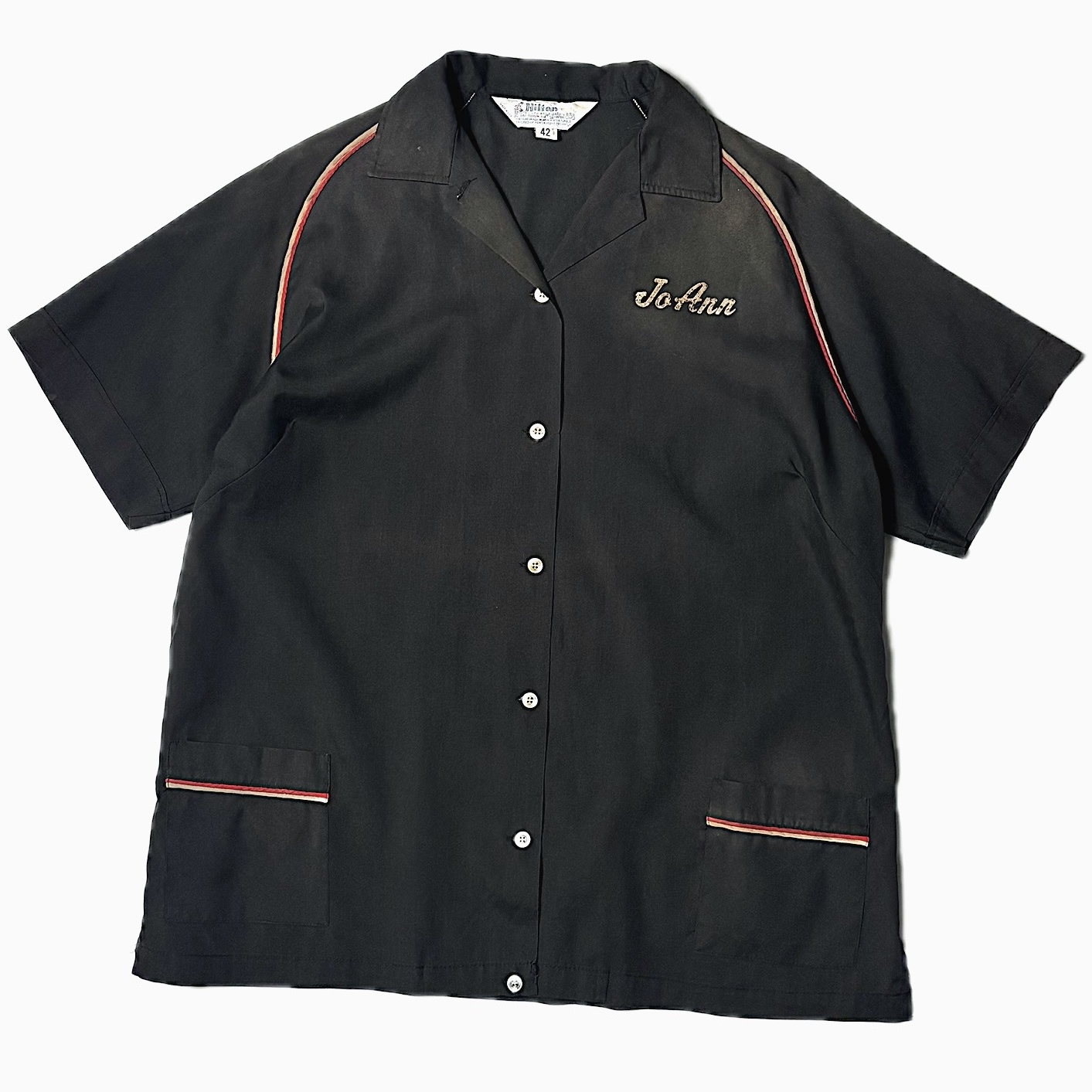 Vintage 70's【Hilton】"PLINA'S ENGRAVING" Grunge Bowling Shirt の画像 2