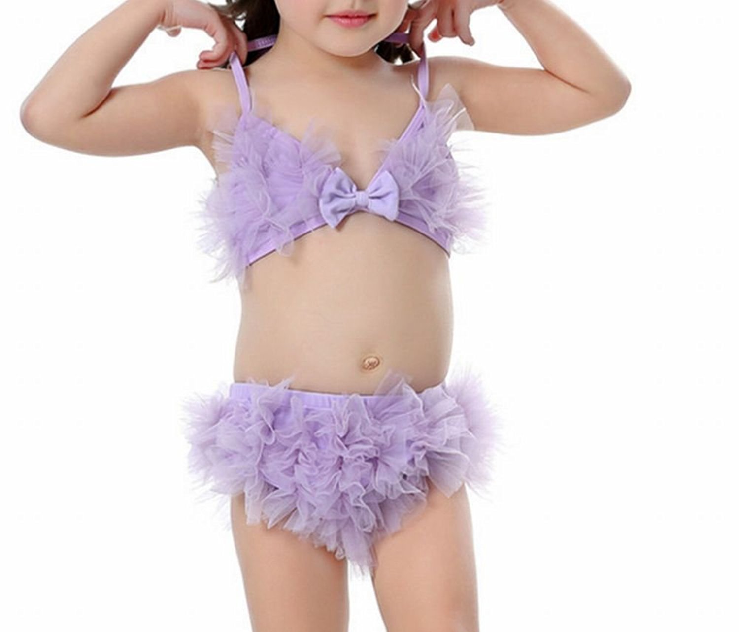 水着 ビキニ 子供 キッズ 3点セット ふわふわ フリル パープル 105 1cm 海外子供服nico 水着 ビキニ 子供 キッズ 3点セット ふわふわ フリル パープル 105 1cm 海外子供服nico