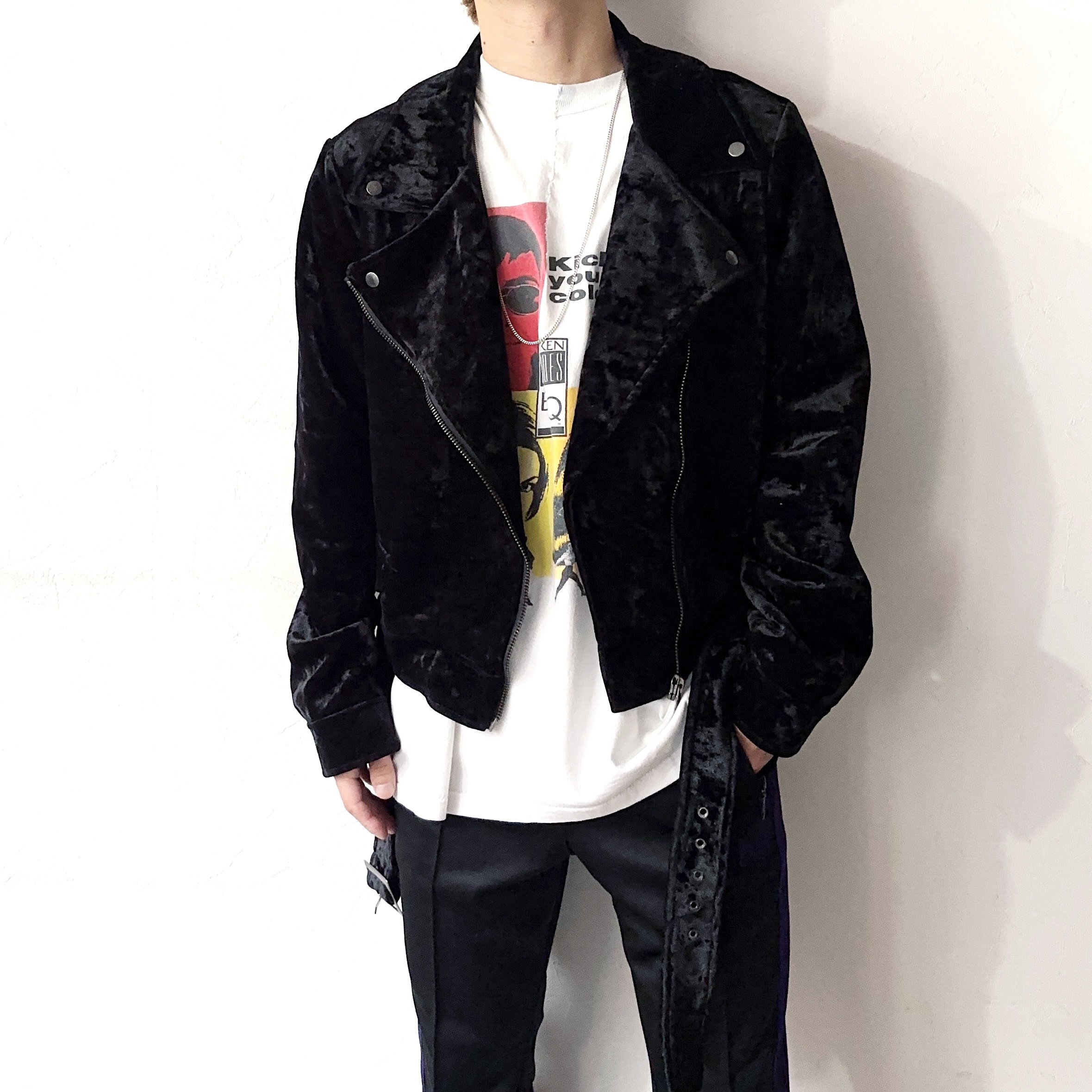 Y2K Velvet Double Riders Jacket の画像 3