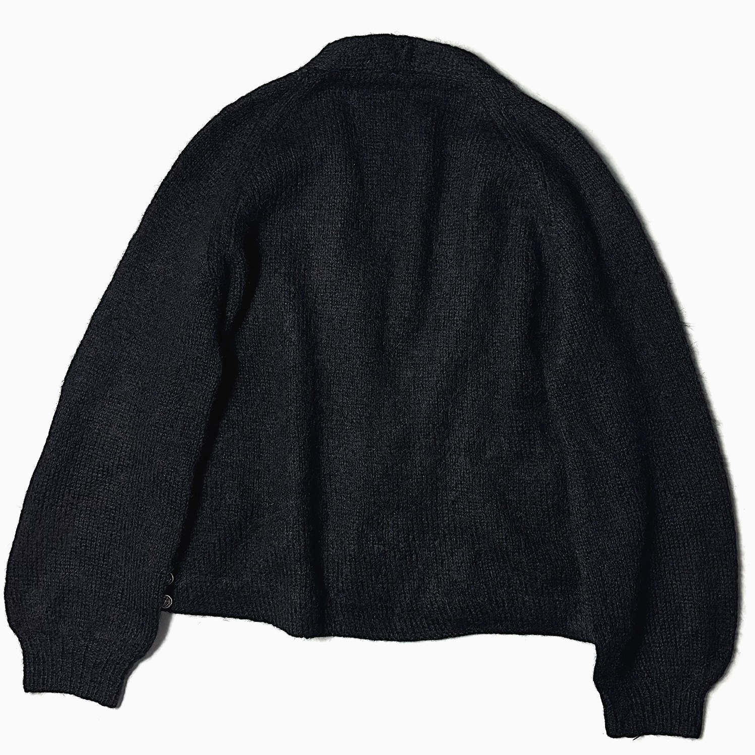 Vintage 60's【Hand Made BY Marna Bellafiore】Black Mohair Cardigan の画像 2