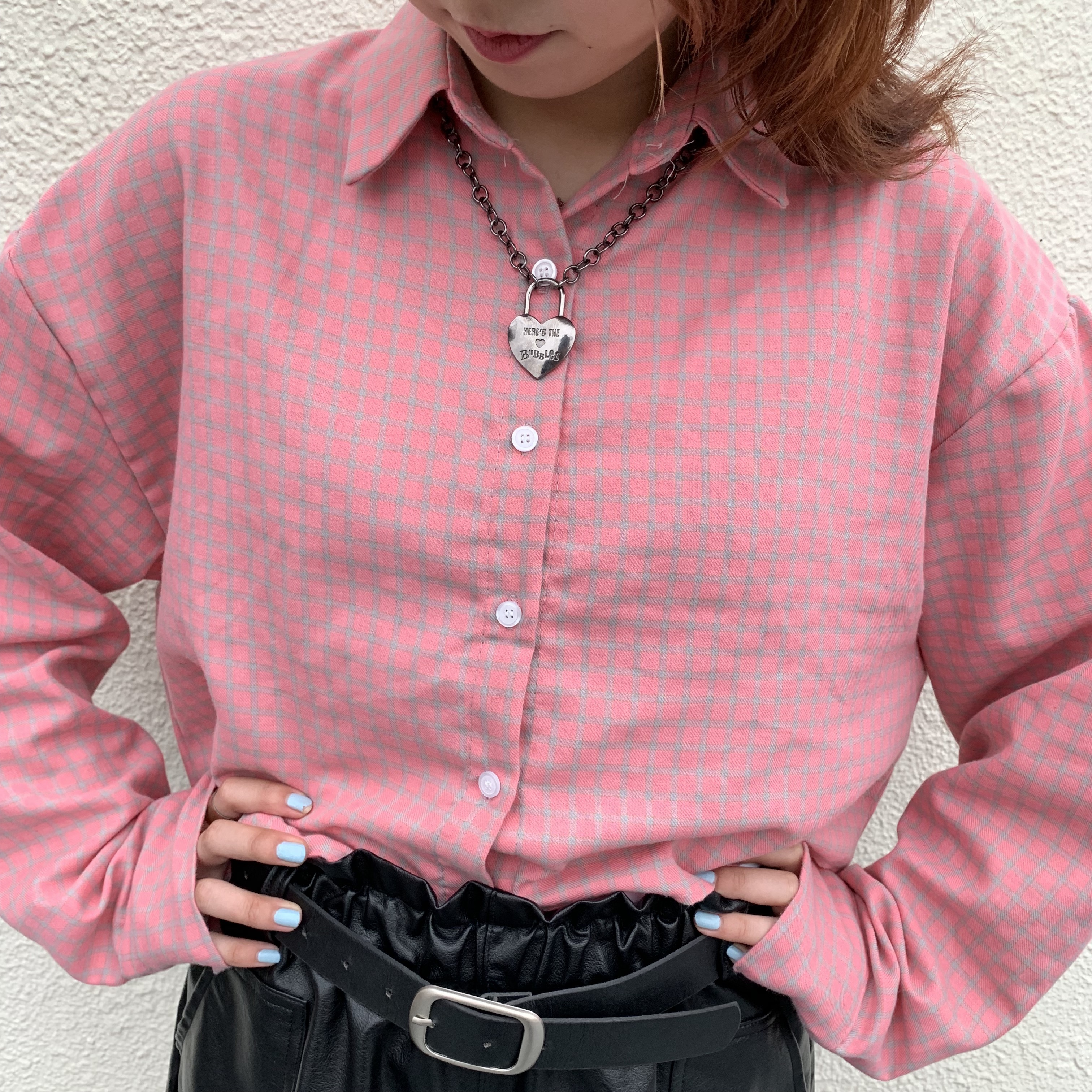 ピーチ チェックシャツ Pink Peeps Store ピープス ストア ピーチ チェックシャツ Pink Peeps Store ピープス ストア