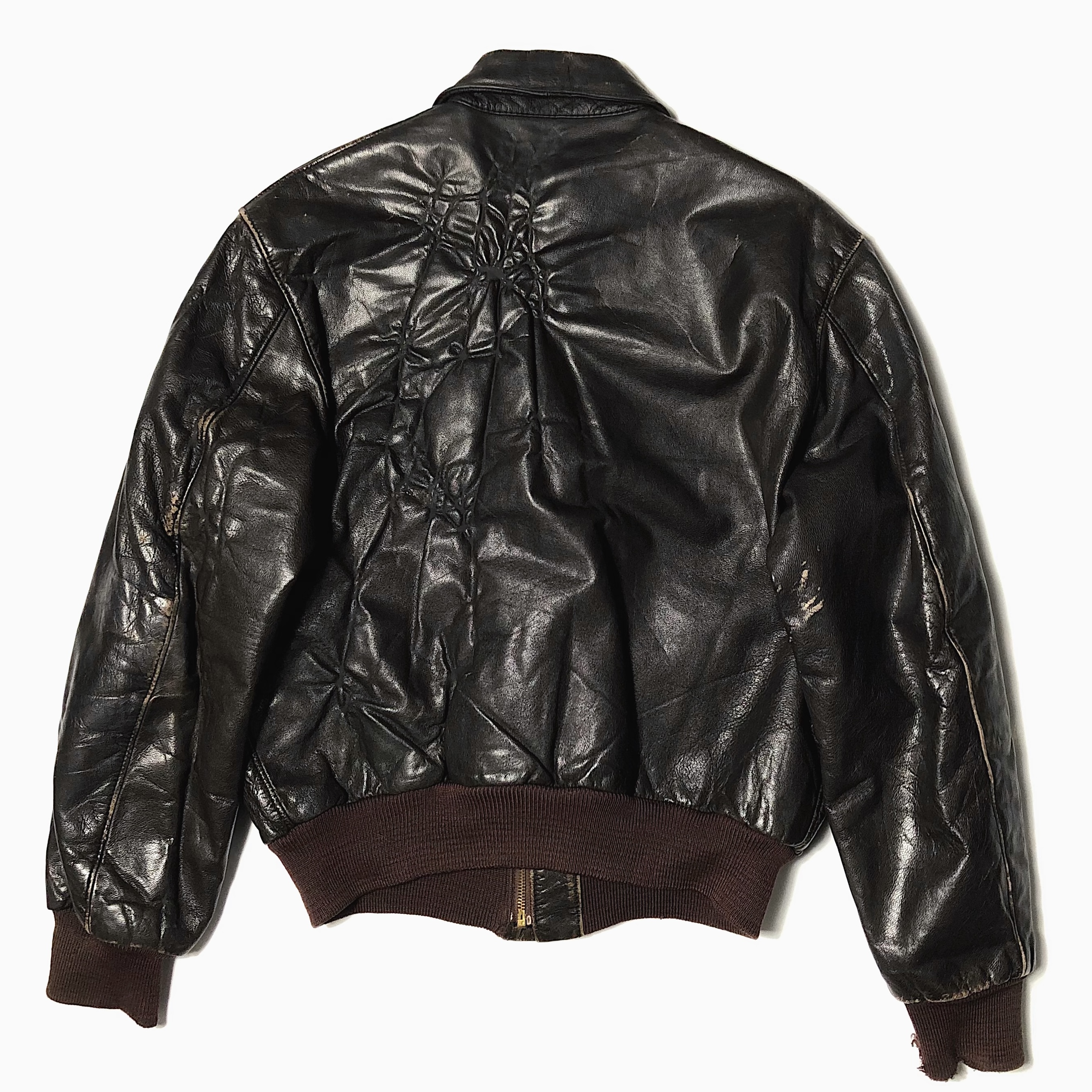 Vintage 90's【Thinsulate】A-2 Type Leather Flight Jacket の画像 2