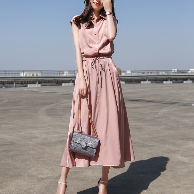 シャツ ワンピース ミモレ丈 フレンチスリーブ ハイウエスト プリーツ Aライン きれいめ 夏 Sheratan アラサーol 通勤 女子会ファッション専門店 シャツ ワンピース ミモレ丈 フレンチスリーブ ハイウエスト プリーツ Aライン きれいめ 夏 Sheratan アラサーol 通勤 女子会ファッション専門店