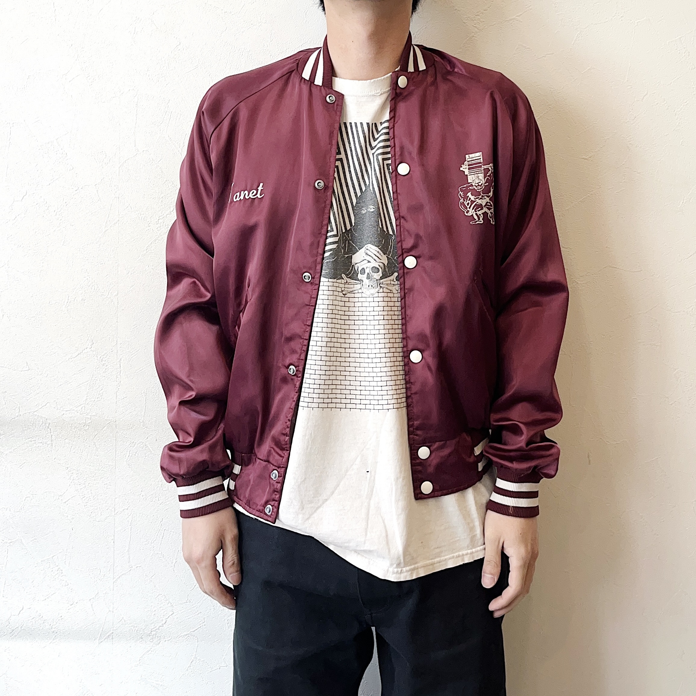 Vintage 80〜90's【HANCO】"Greg Long's Gym" Satin Jacket の画像 3