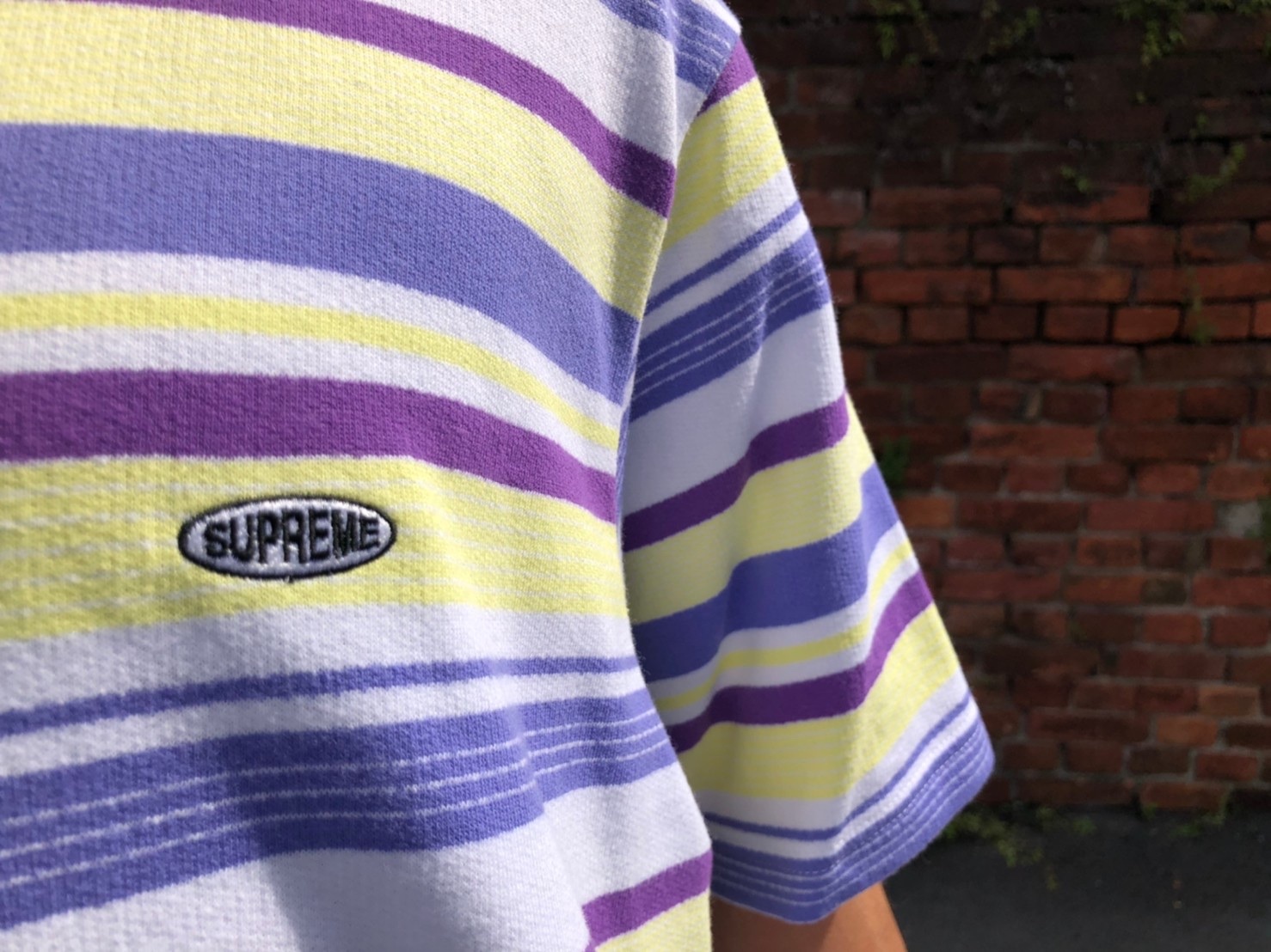 supreme multi stripe terry tee