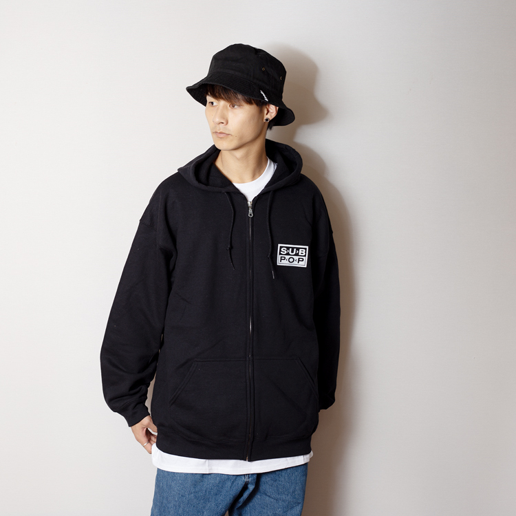 Sub Pop Logo オルタナ ロック グランジ バンド スウェット ジップパーカー 裏起毛 Subpop Ziphoodie Logo Oguoy Destroy It Create It Share It