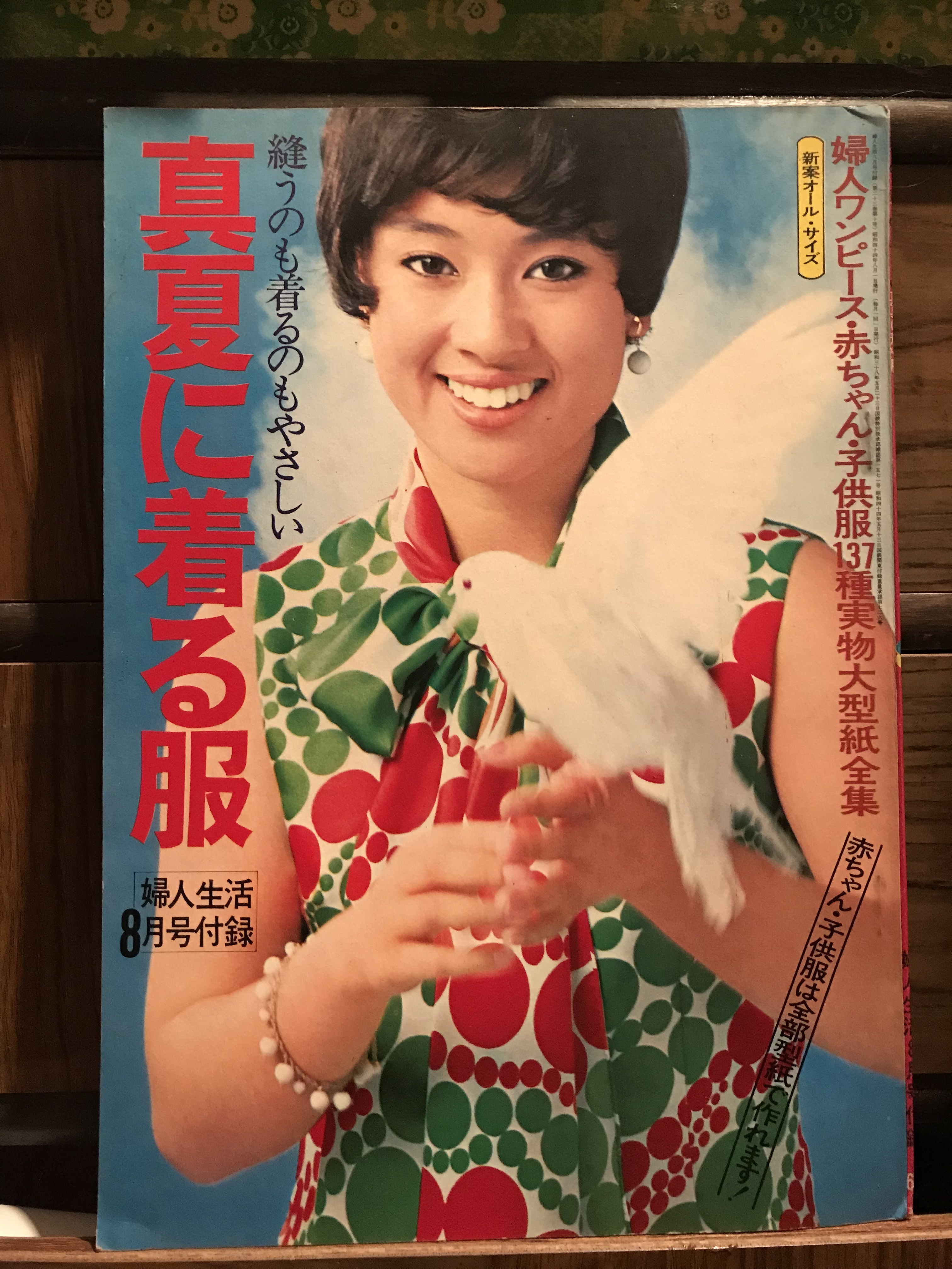 昭和44年 真夏に着る服 ジュディオング表紙 婦人生活8月号ふろく レトロな裁縫デザイン 実用外百貨店 レトロ珍品 モラトリアム