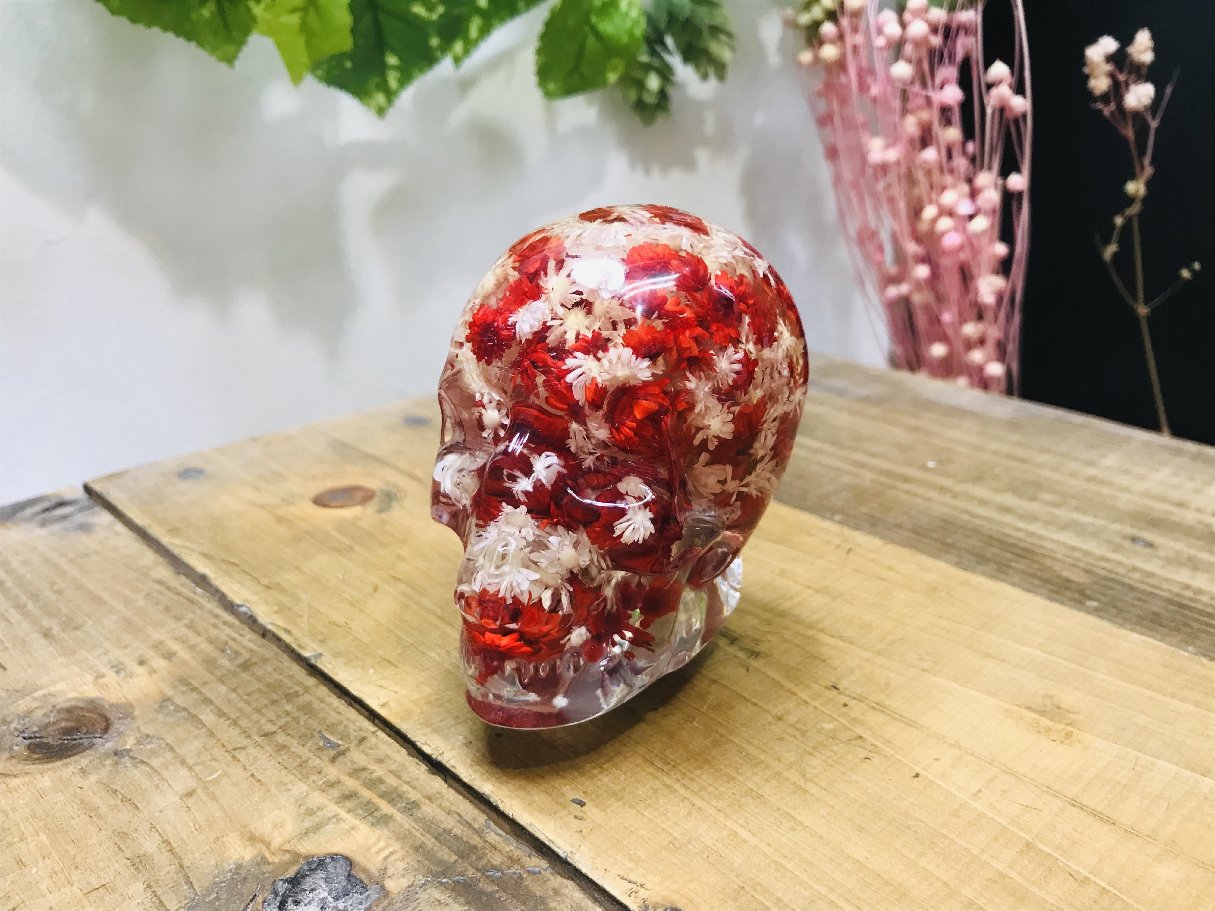水中花シフトノブ ドクロシリーズ スターフラワー 赤 Hotspot 水中花シフトノブ専門店
