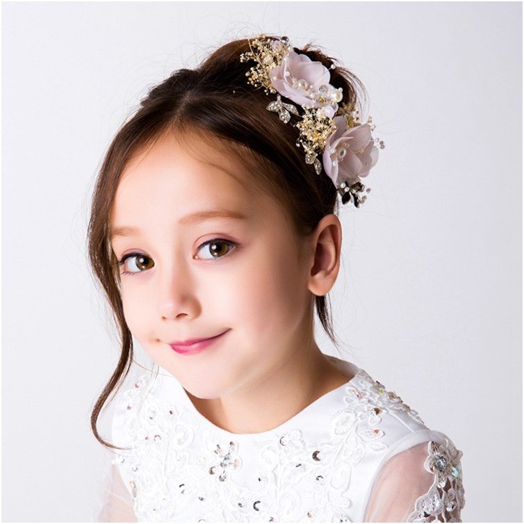 子どもヘアピン 3点セット 花 子供用 フォーマル 髪飾り ヘアアクセサリー キッズ 結婚式 ウェディング 発表会 入園式 卒園式 ピンク Dresszone