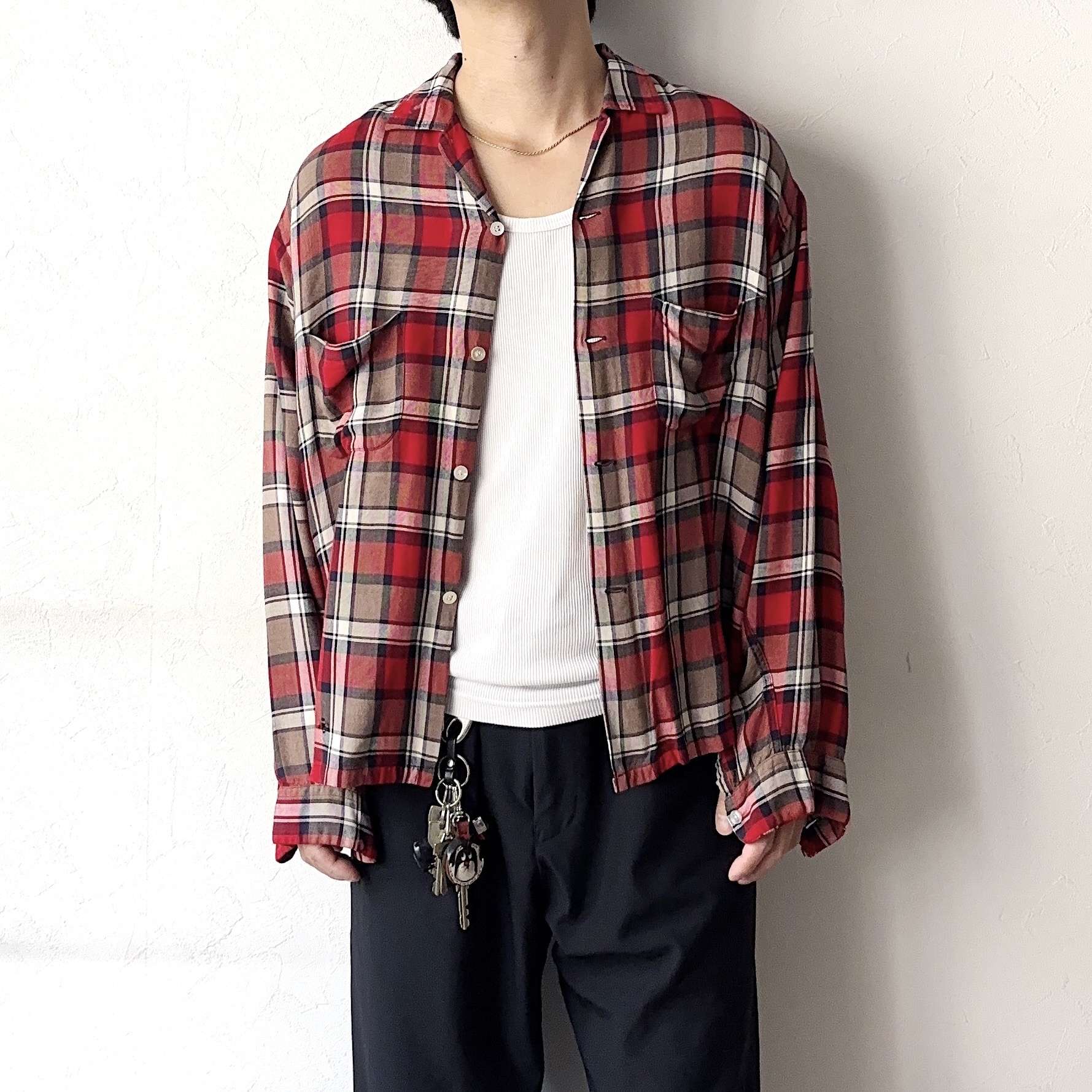 Vintage 60's【FRUIT OF THE LOOM】Rayon Check Shirt の画像 3