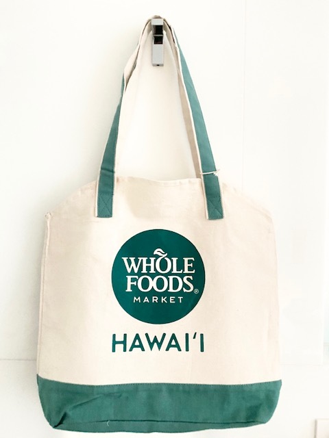 Whole Foods Market ホールフーズ マーケット タグアロハ ローカル トート クイーン店 Aloha Local Tote Queen エコバッグ トートバッグ パイナップル オーガニック コットン ハワイアン雑貨 エコ プレゼント ショッピングバッグ ハワイ Hawaii Aloha Puahawaii