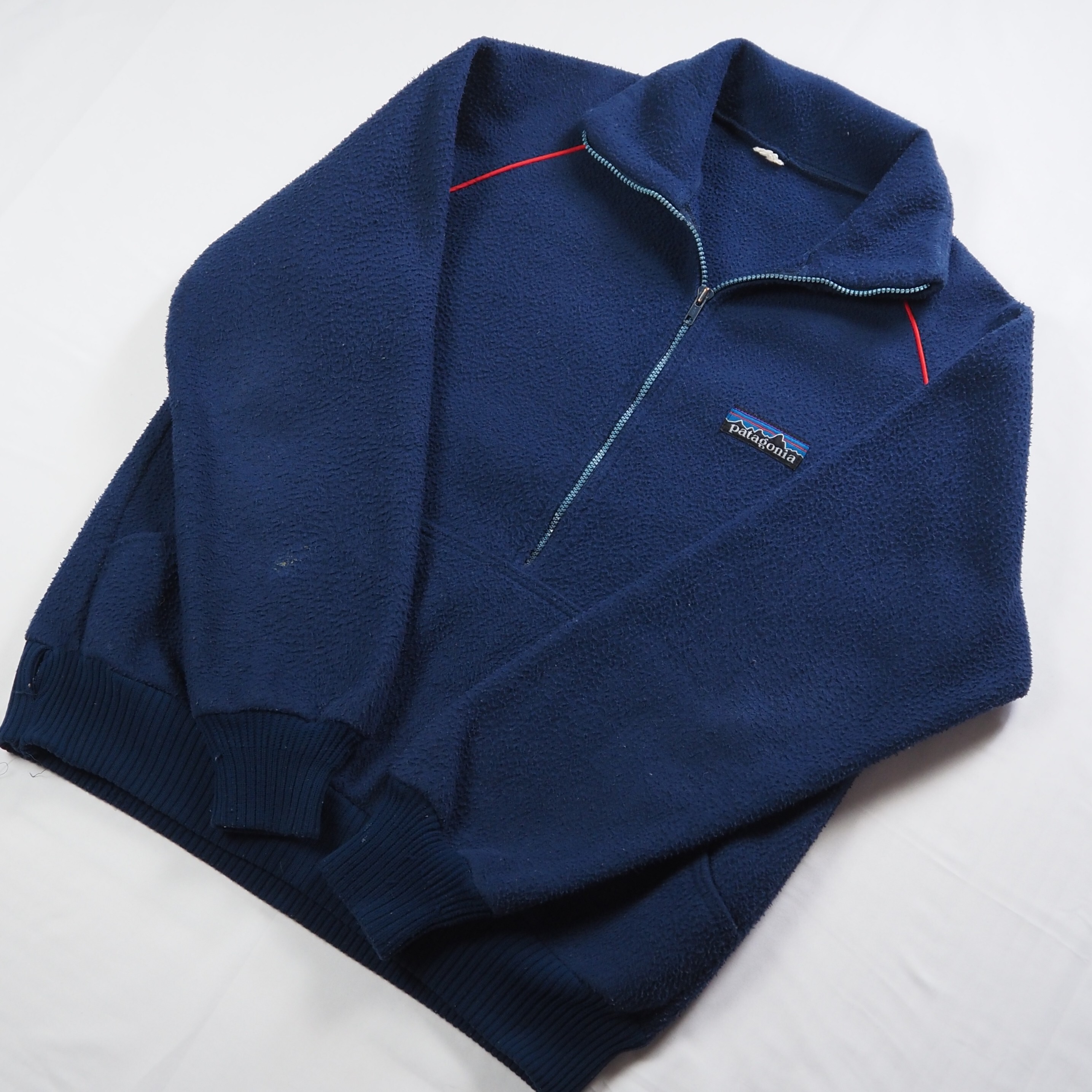 【9/23 20:00入荷】80's Patagonia フリースプルオーバージャケット ネイビー の画像 4