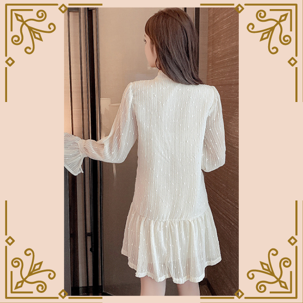 シンプルスタイルのフリルブラウスワンピース Trnd452 Re Tro