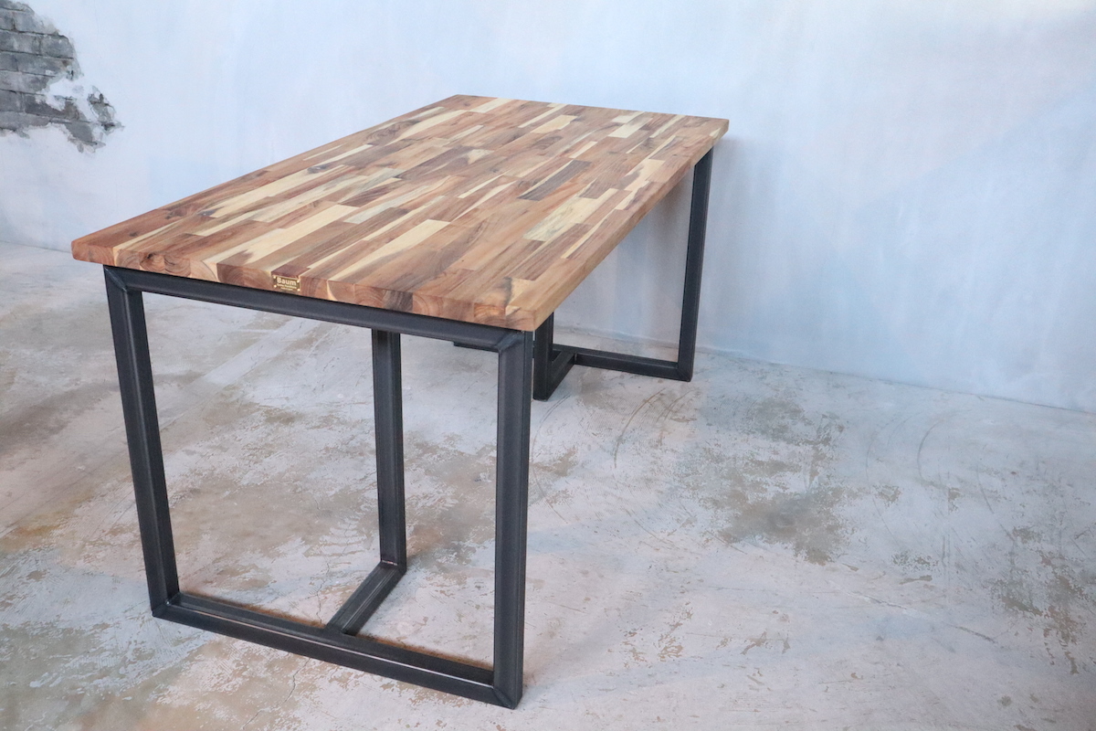 115 [Acasia Dining Table GType ] 送料無料 ダイニングテーブル 150cm アカシア アイアン脚
