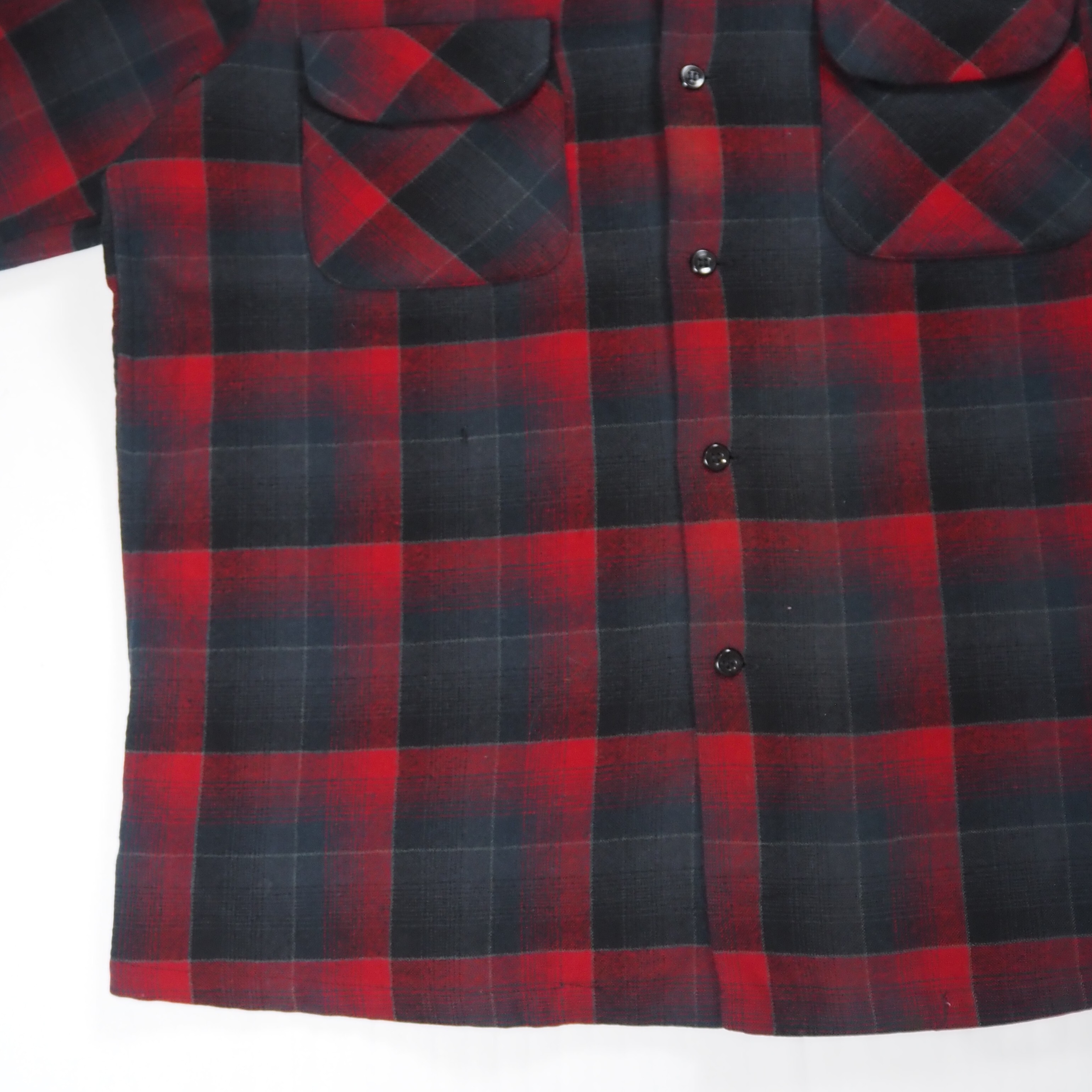 【9/23 20:00入荷】50's Pendleton ウールシャツ Lサイズ ブラック×レッド の画像 7