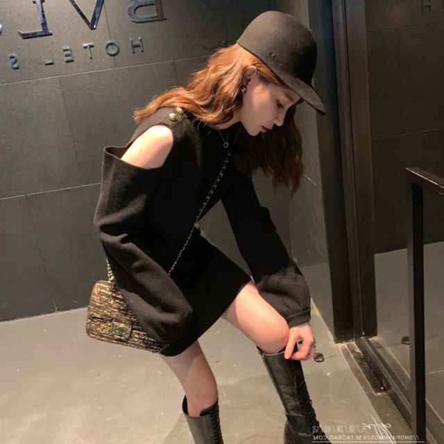 レディースファッション ニットワンピース セクシー 肌見せ ミニワンピース 秋冬コーデ 新作 More Lluze モア ルーゼ レディースファッション ニットワンピース セクシー 肌見せ ミニワンピース 秋冬コーデ 新作 More Lluze モア ルーゼ