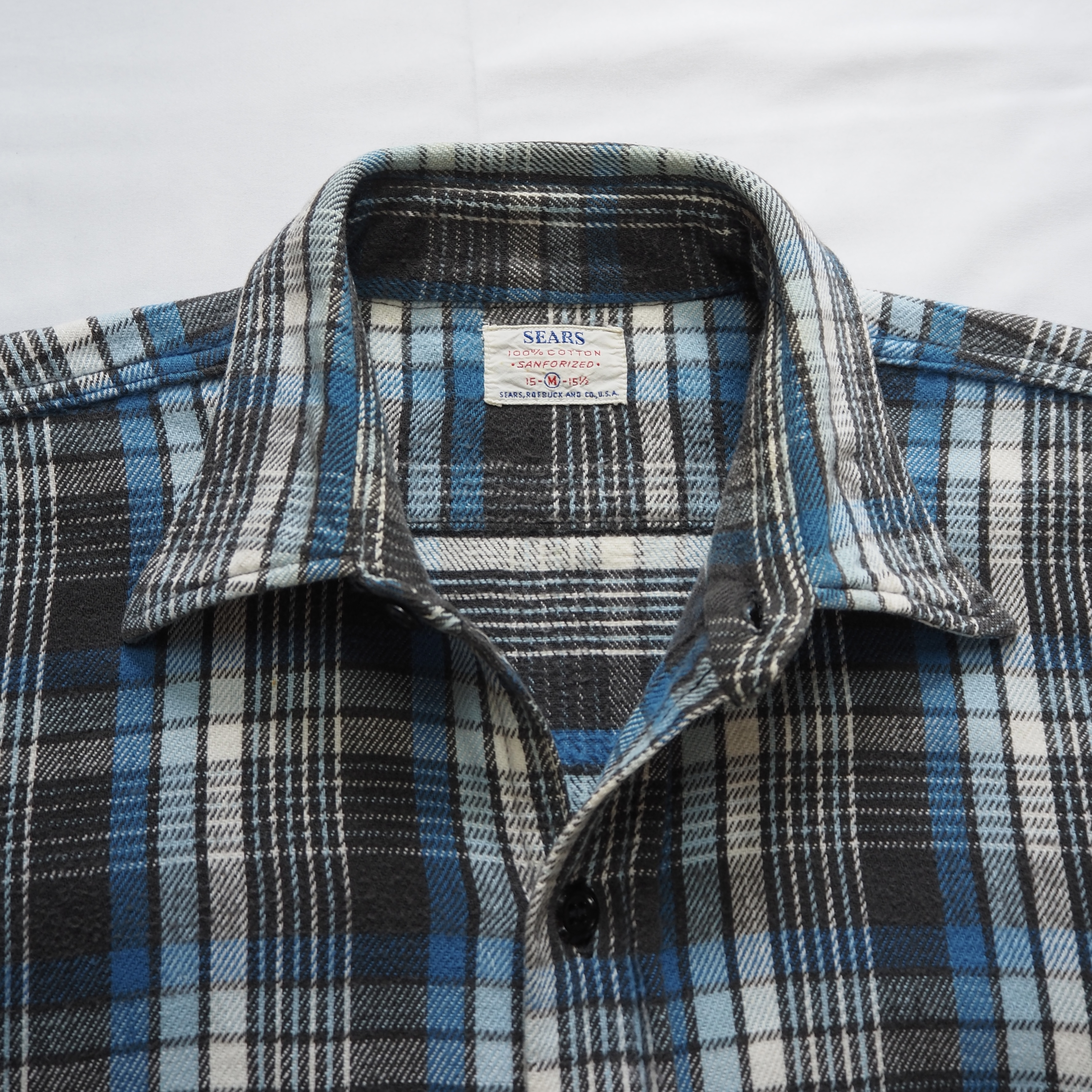 50’s Sears マチ付きヘヴィフランネルシャツ の画像 2
