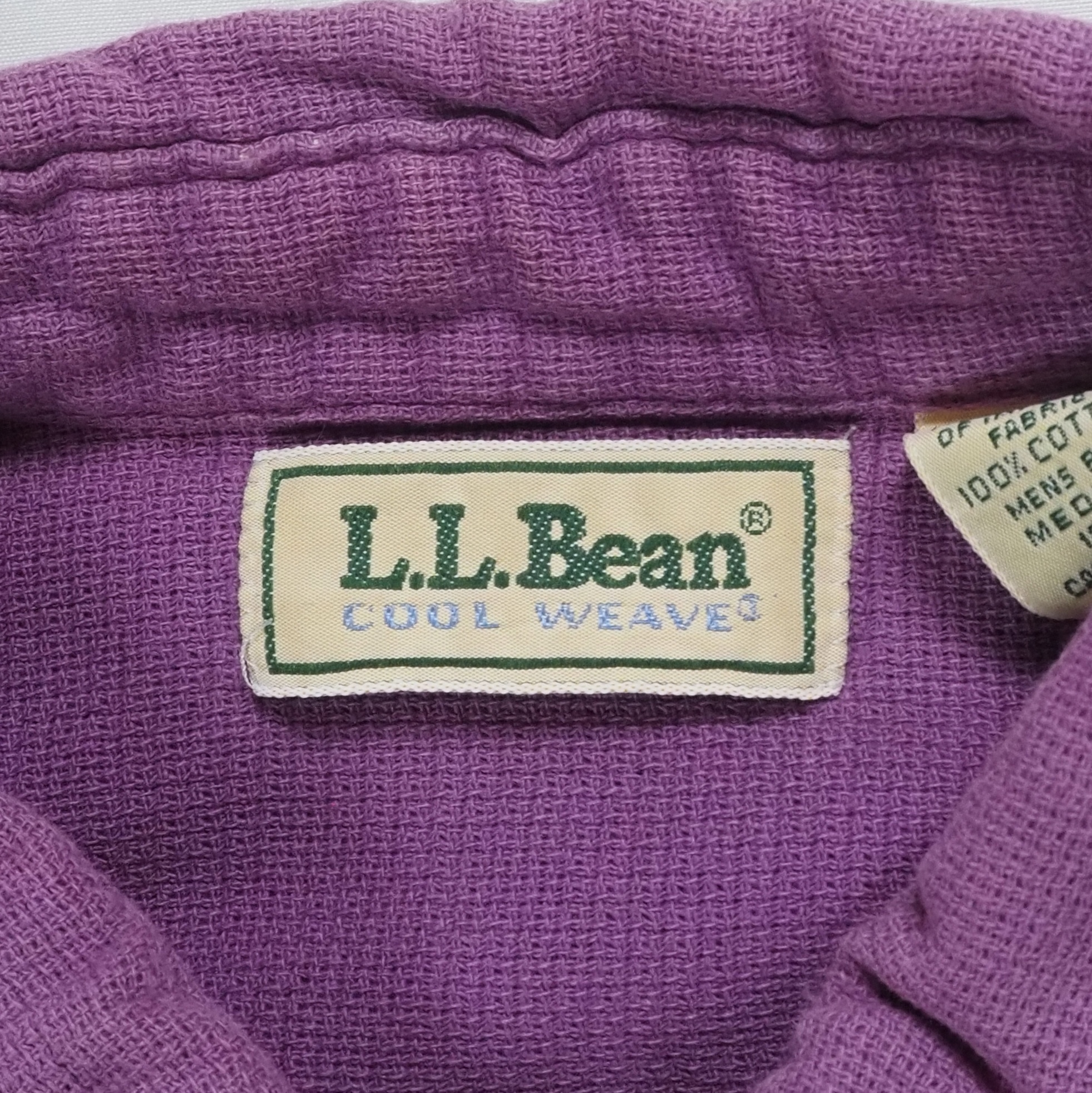90’s L.L. Bean コットンシャツ パープル Mサイズ の画像 6