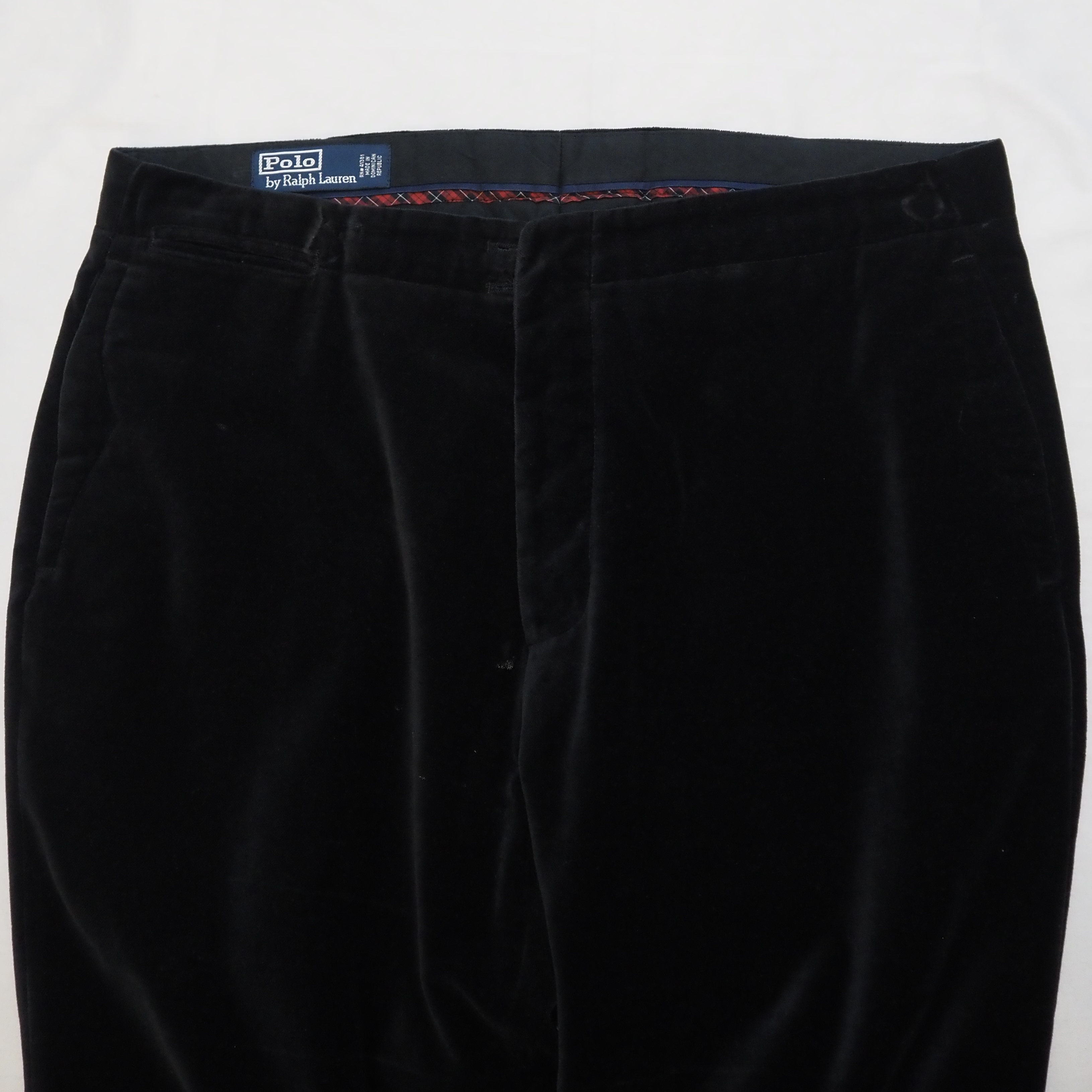 90’s Ralph Lauren ベロアパンツ ブラック 34×32 の画像 3