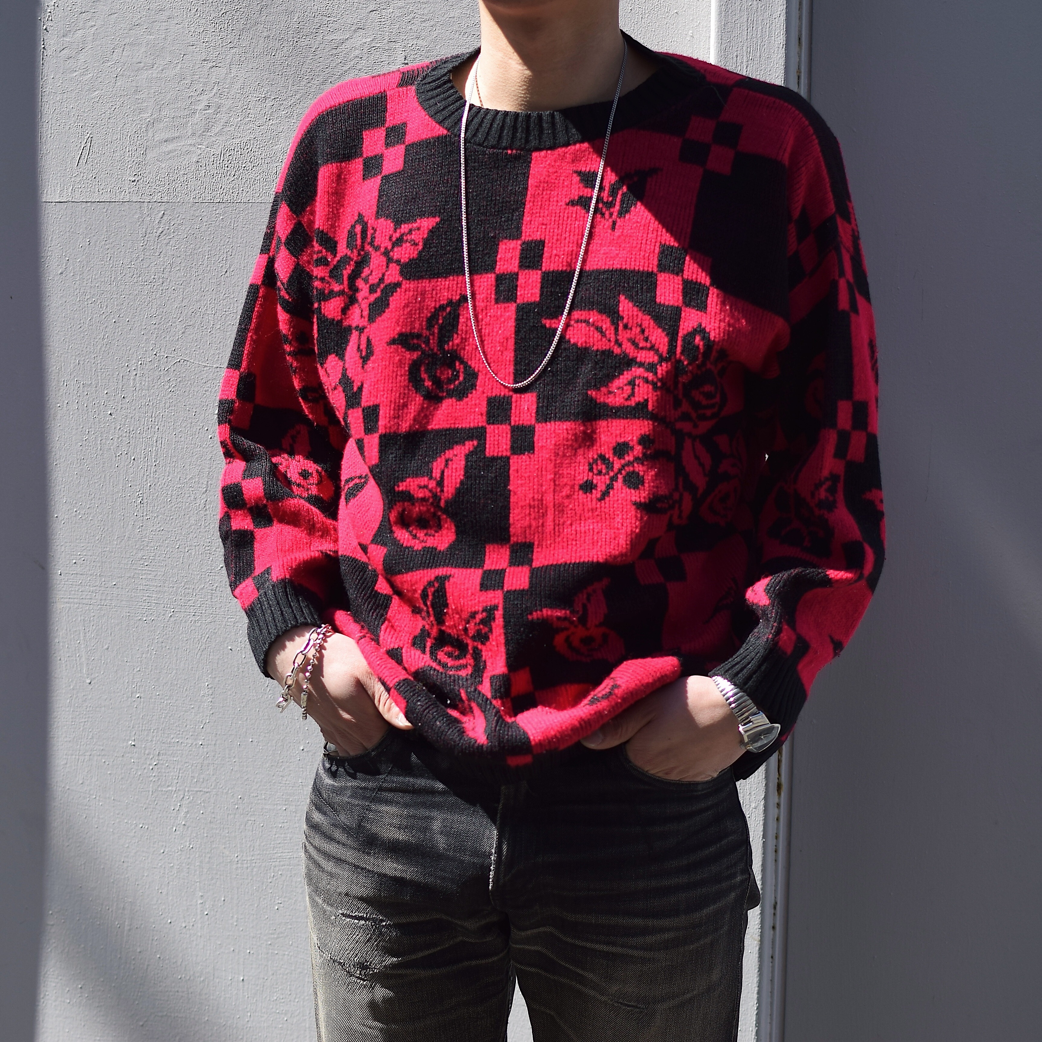 Vintage 80's Patterned Knit Sweater の画像 3