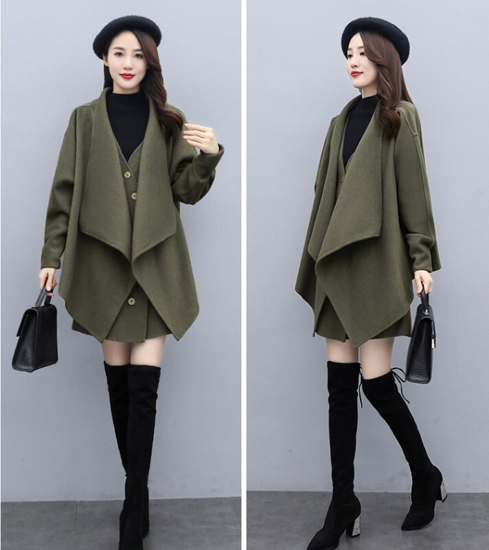 ツーピースワンピース ミニワンピース ジャケット 長袖 ワンピース 着回し 重ね着 大きいサイズ 着やせ 秋 冬 フォーマル カジュアル 上品 デート 食事会 女子会 忘年会 新年会 Ichain