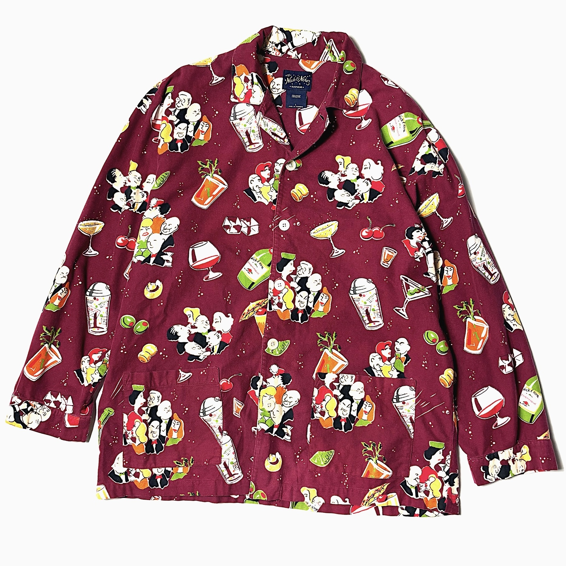 Vintage 90's【Nick&Nora】"Cocktail" Pajama Set-up の画像 2
