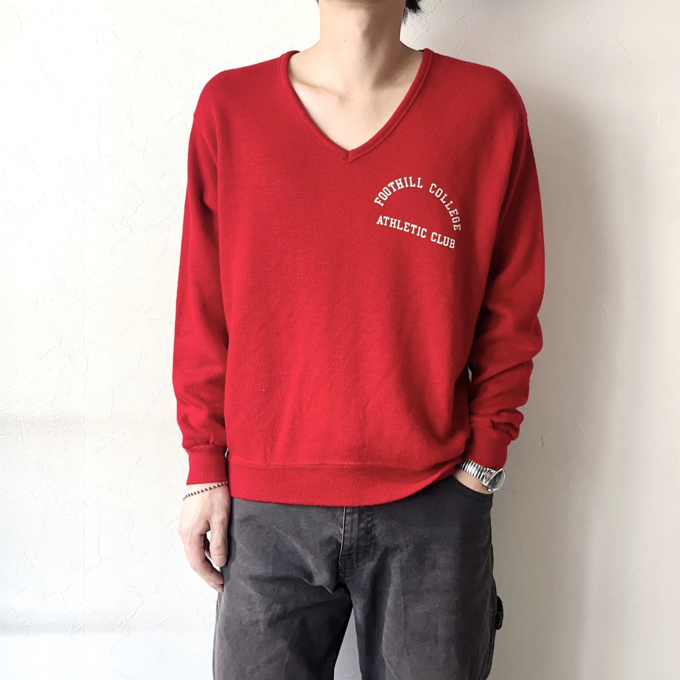Vintage 70's【CHAMPION】"FOOTHILL COLLEGE ATHLETIC CLUB" Knit Sweater の画像 3