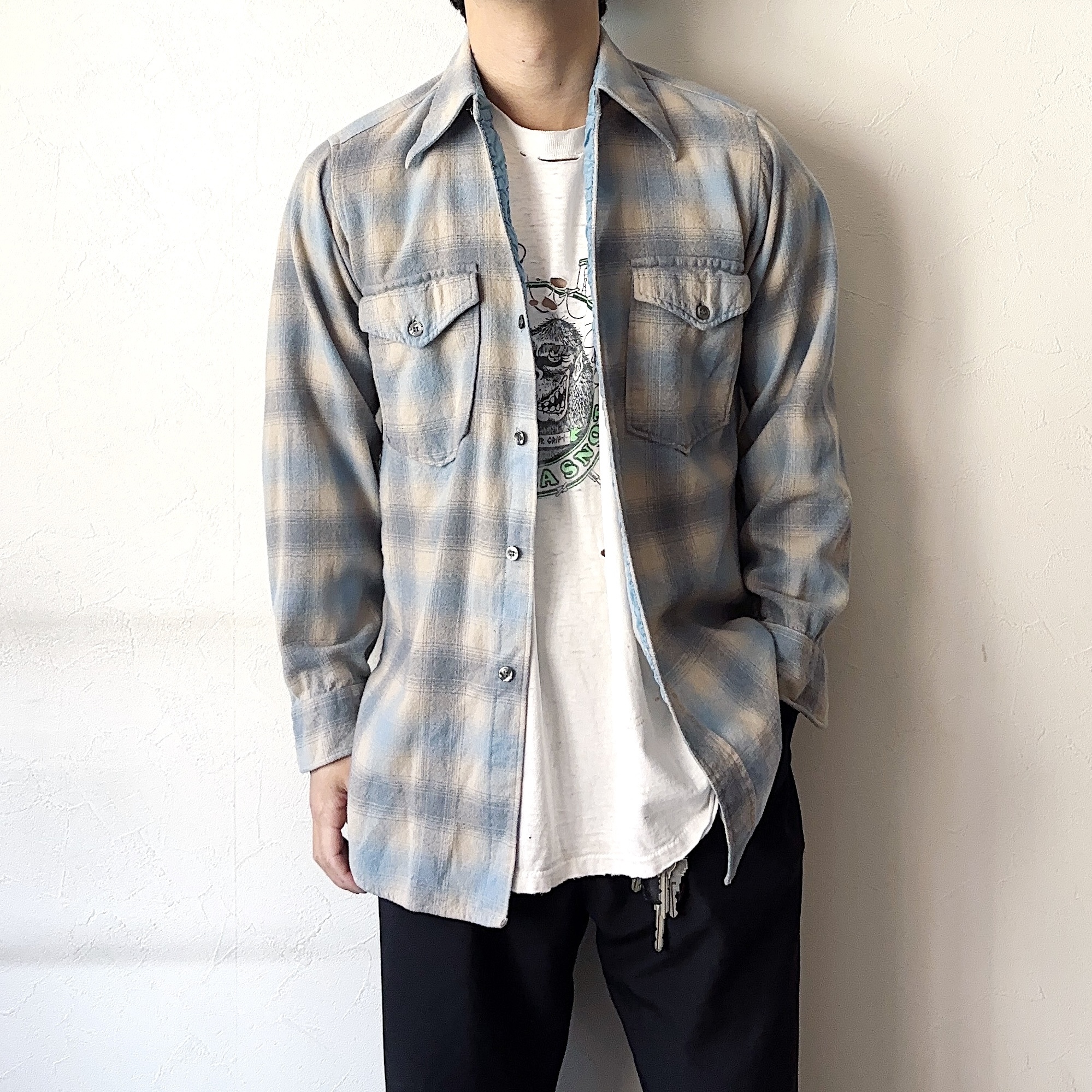 Vintage 70's【Pendleton】Ombre Check Shirt の画像 3