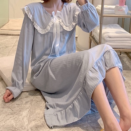 フリルリボン ワンピースパジャマ Lukulumocha ルクルモカ ガーリー系スウィート ビターファッション フリルリボン ワンピースパジャマ Lukulumocha ルクルモカ ガーリー系スウィート ビターファッション