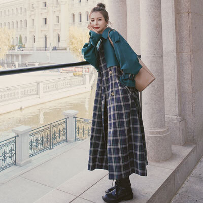 マント風 ロングトレンチコート チェック柄 変形トレンチ 切り替え バイカラー 緑 青 おしゃれ かわいい 個性的 春 秋コート アウター プチプラ レディースファッション通販 Yboueki