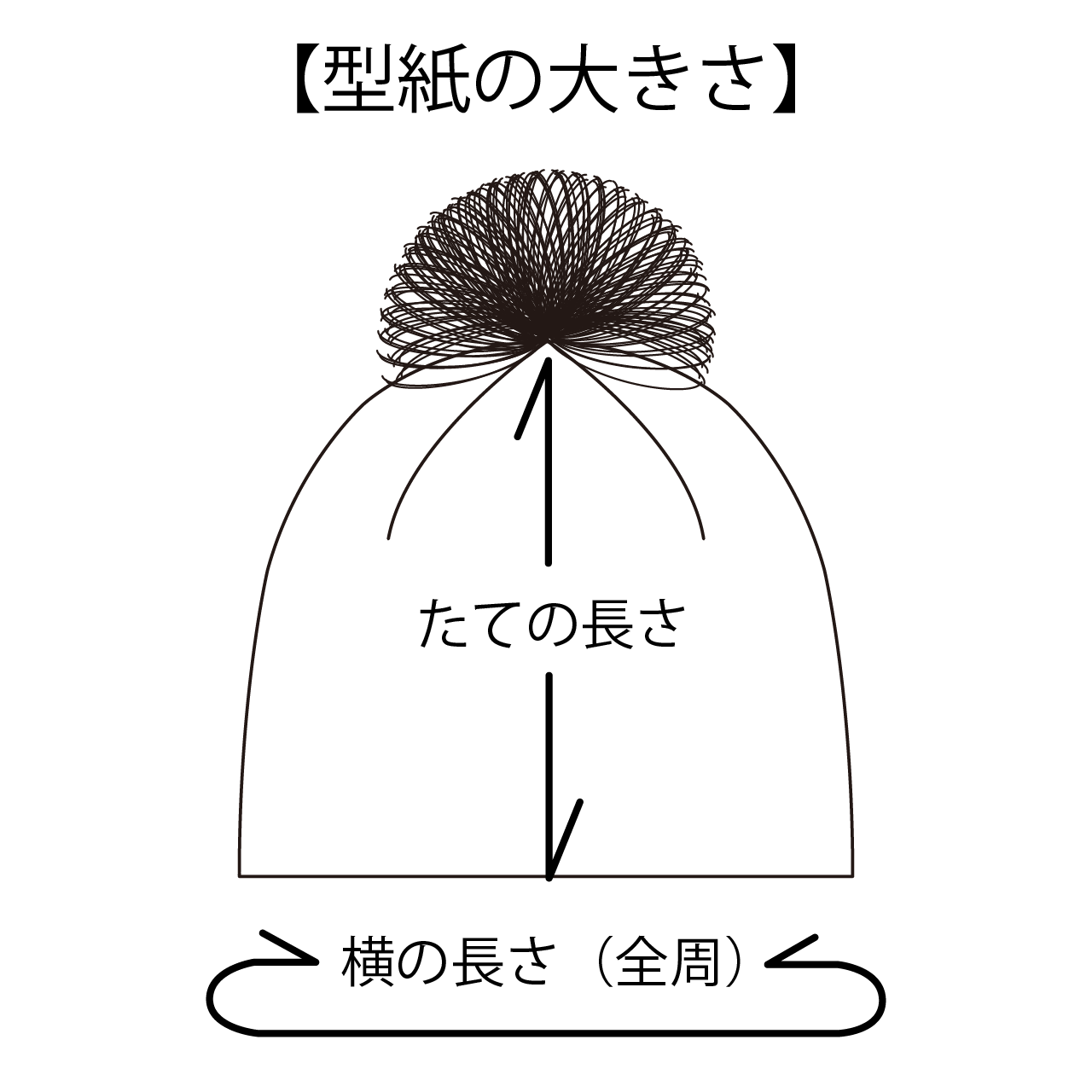 ポンポン付き帽子 型紙と作り方のセット Acｰ1919 子供服の型紙ショップ Tsukuro ツクロ