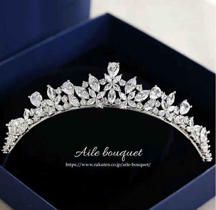ティアラ フラワー キュービックジルコニア ウェディング ヘッドドレス ブライダル 結婚式 Aile Bouquet