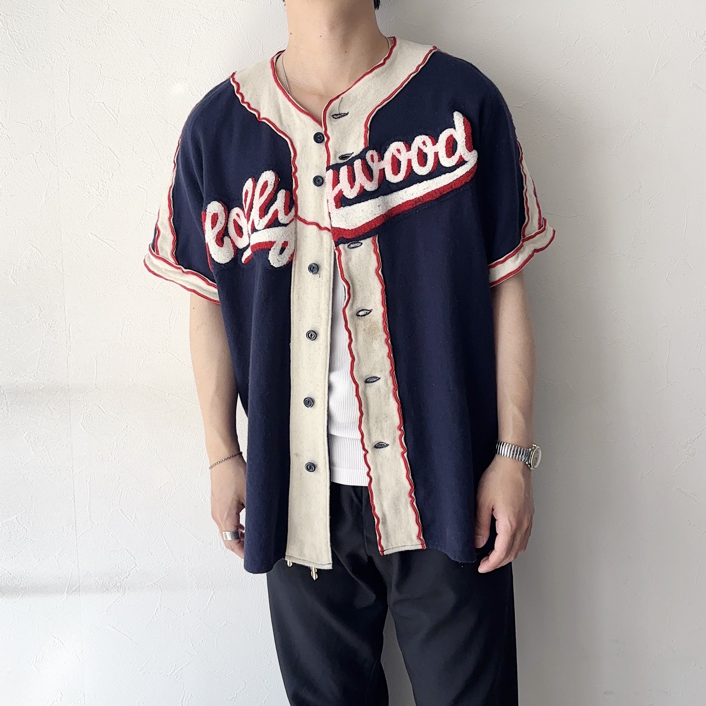 Vintage 80〜90's【Ebbets Field】"Hollywood" Baseball Shirt の画像 3