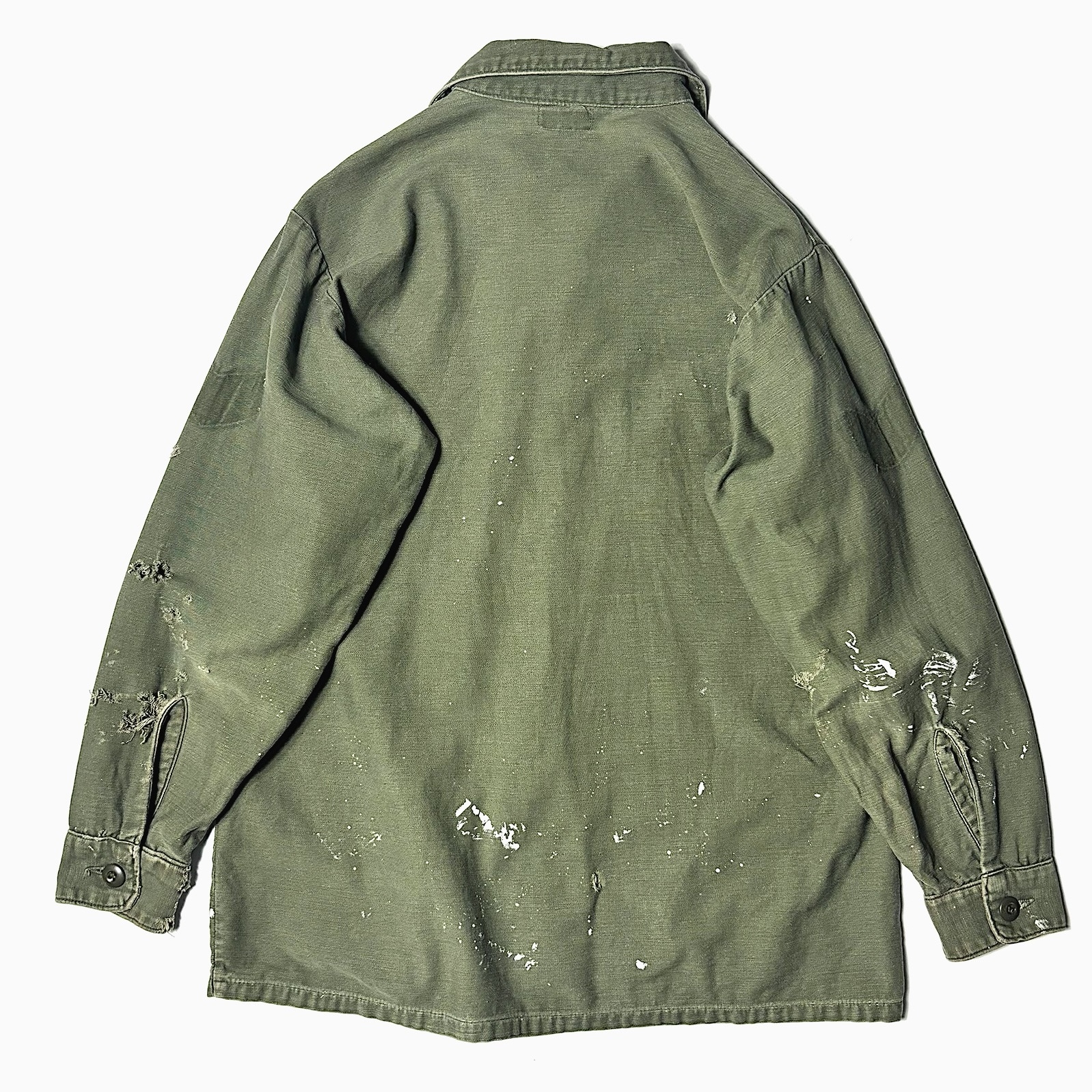 Vintage 70's【GLENN BERRY MFRS., INC.】US ARMY OG-107 Grunge Utility Shirt の画像 2