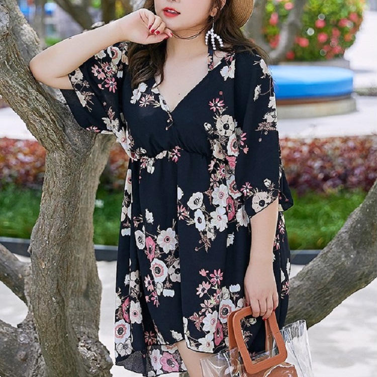 ビキニ 水着 セット 3点セット 体型カバー レディース ママ水着 ワンピース付き クロスワイヤー ショートパンツ 花柄 レトロ 袖あり 海 プール 温泉 スパ ゆったり 大きいサイズ 2xl 3xl 4xl 5xl Cute 定番 人気 全2カラー Sw0456 Colorful Closet おしゃれな