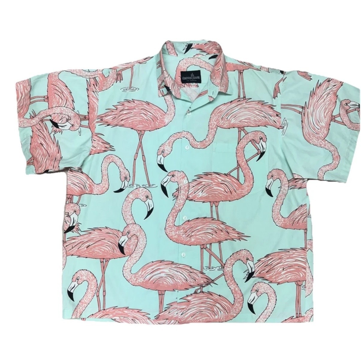 80s CACTUS CLUB フラミンゴ総柄 シャツ アロハシャツ