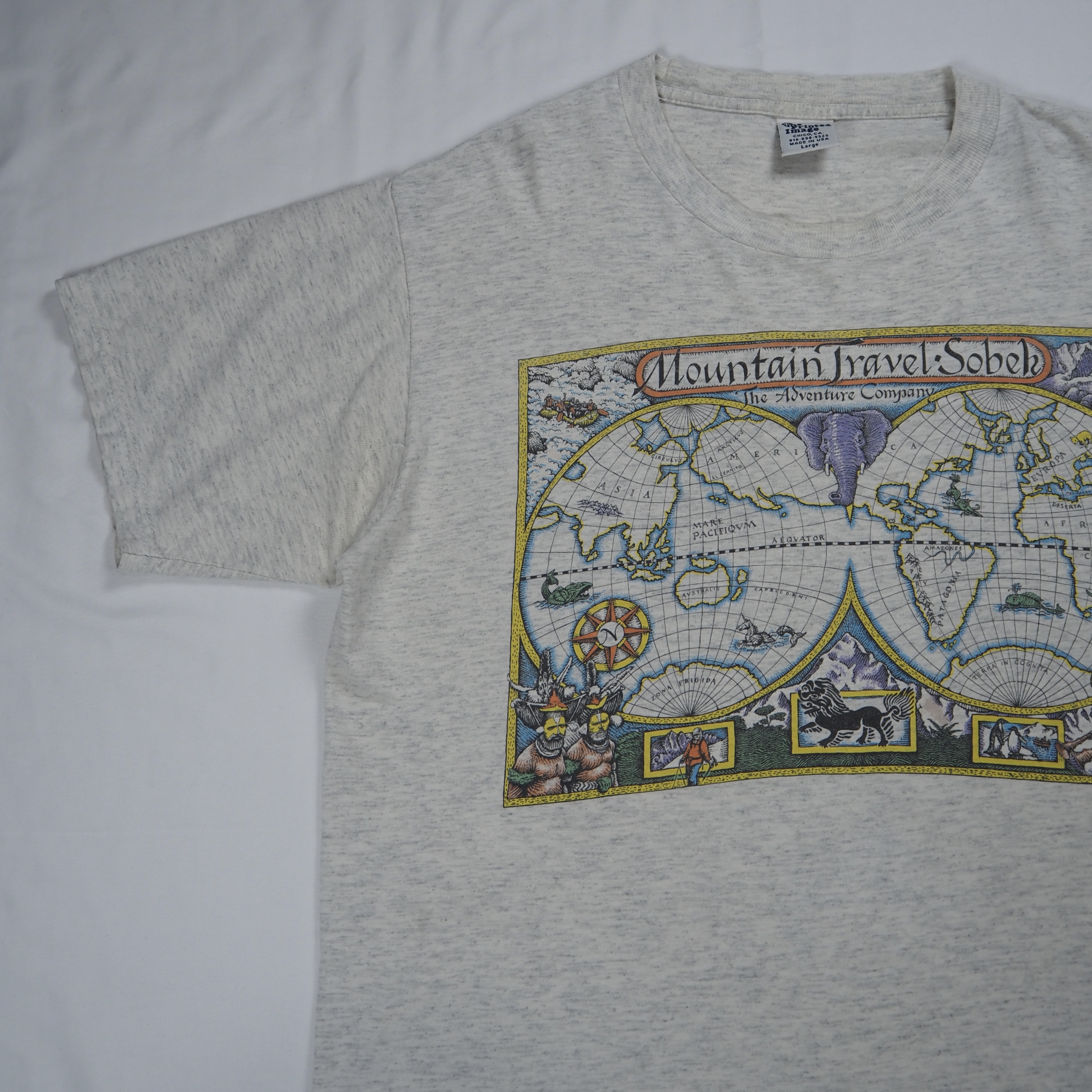 90’s 世界地図Tシャツ グレー アメリカ製 の画像 8