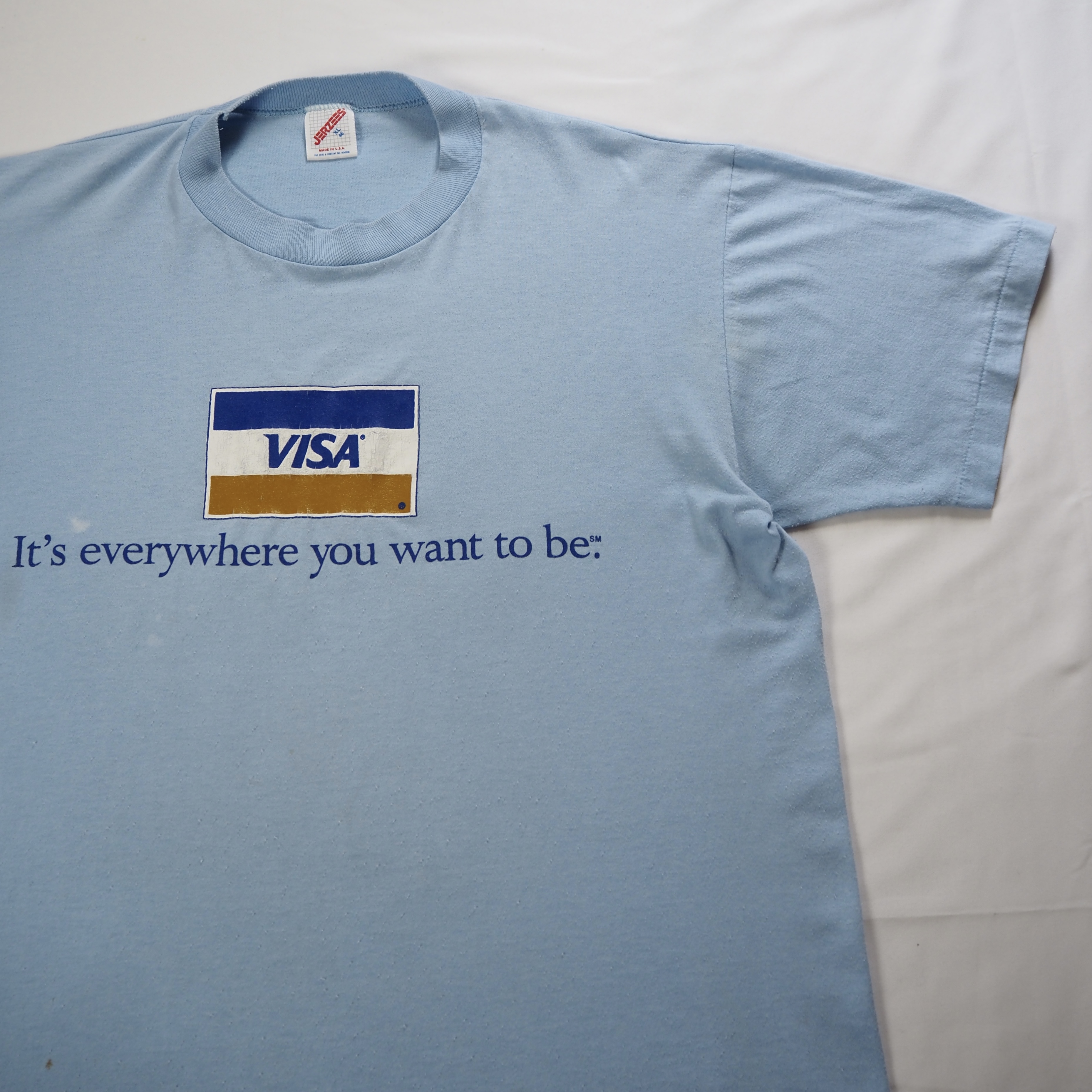 90’s VISA Tシャツ XL ライトブルー 企業Tシャツ の画像 9