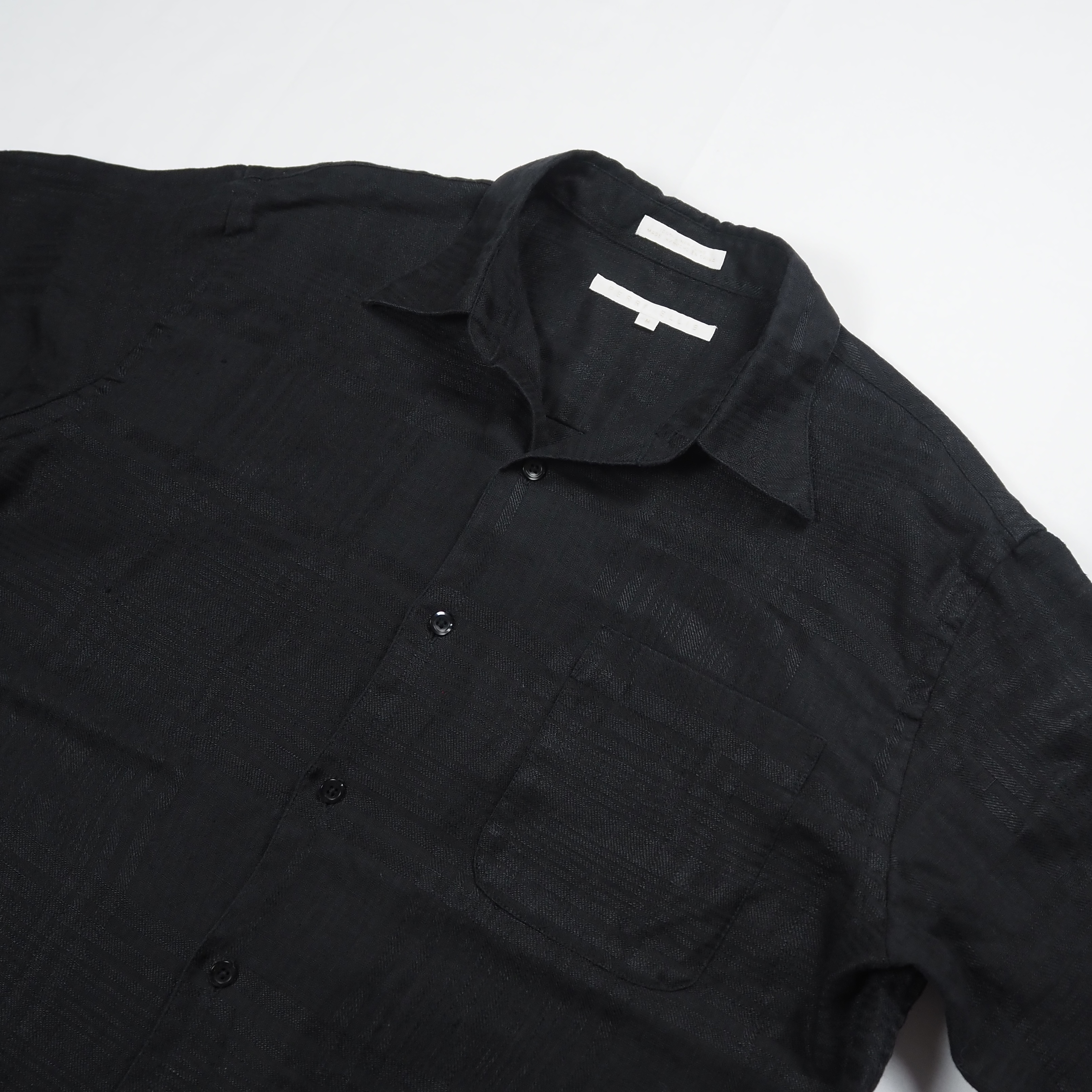 90’s Perry Ellis リネンシャツ ブラック Mサイズ の画像 9